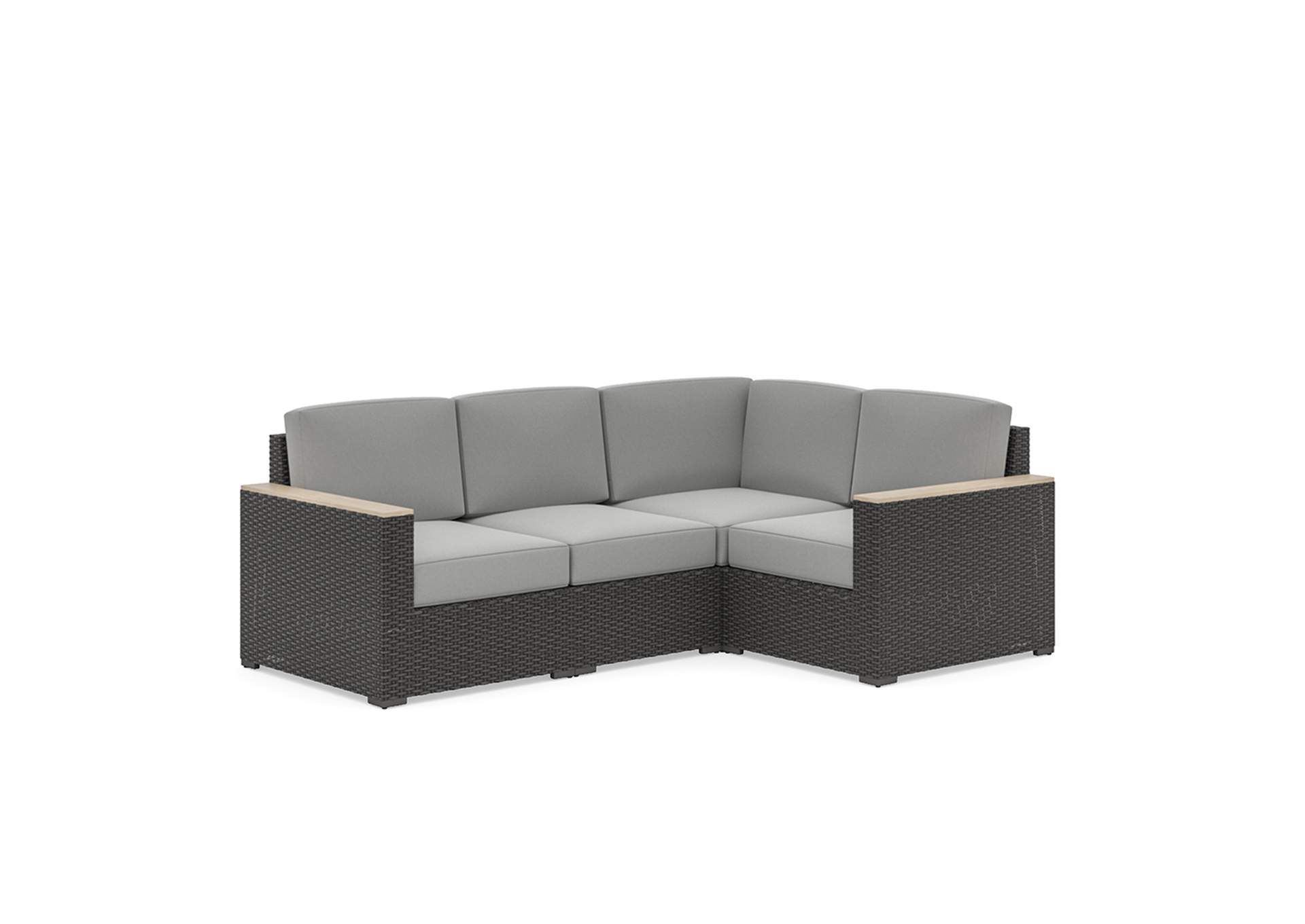 Boca Raton Brown Outdoor 4 Seat Sectional,Homestyles