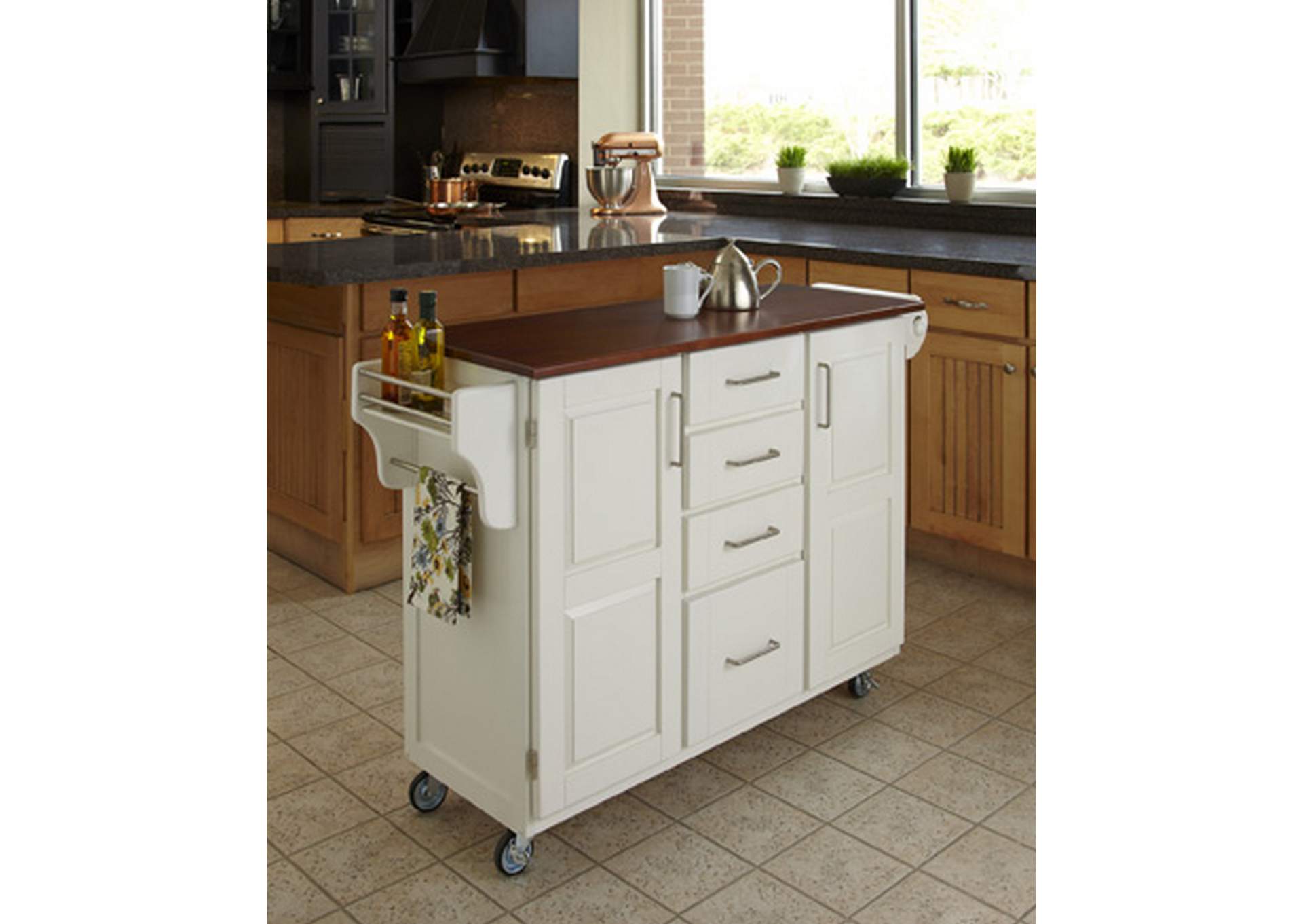 Create-A-Cart Off-White Kitchen Cart,Homestyles