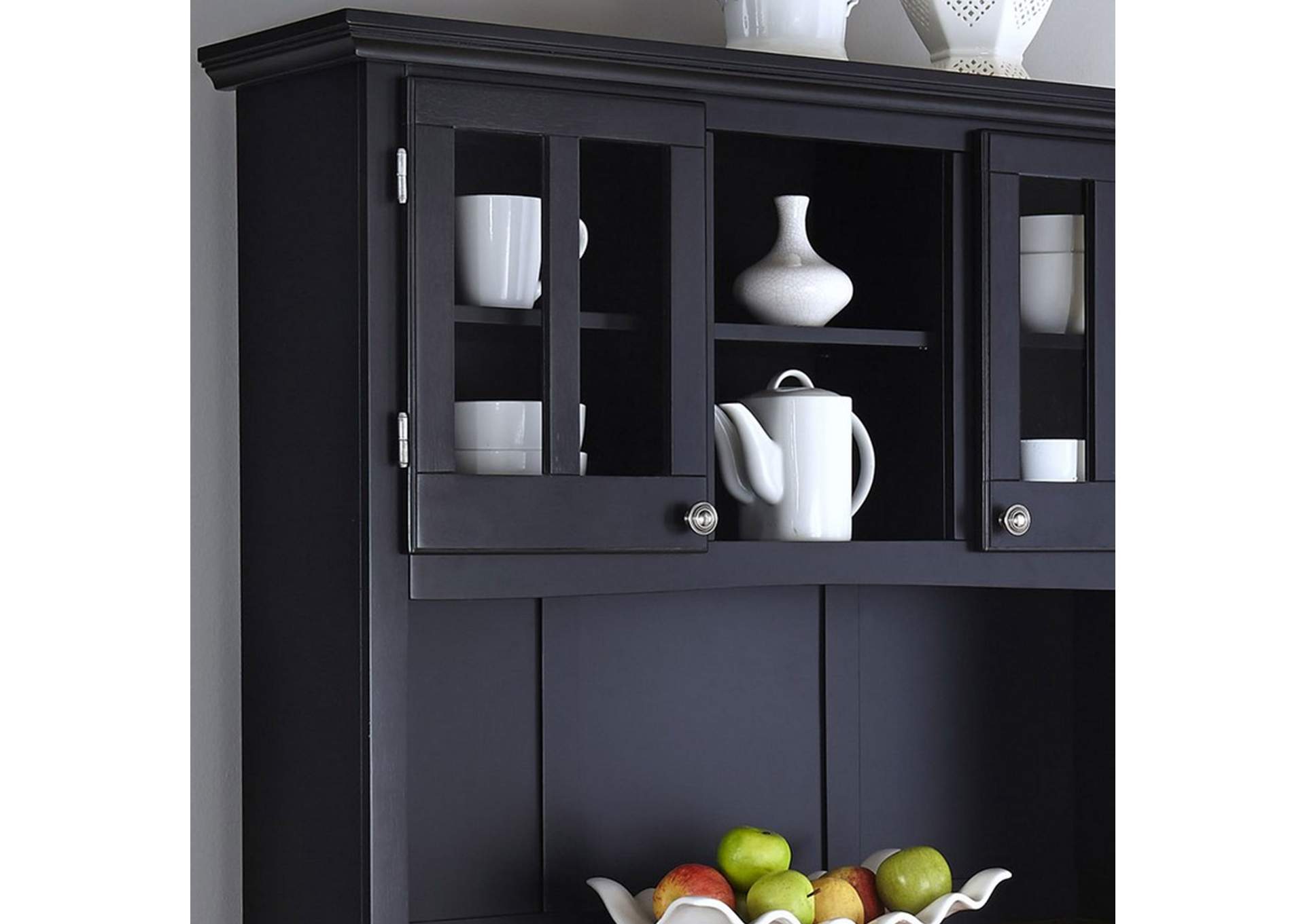 Hampton Black Buffet with Hutch,Homestyles