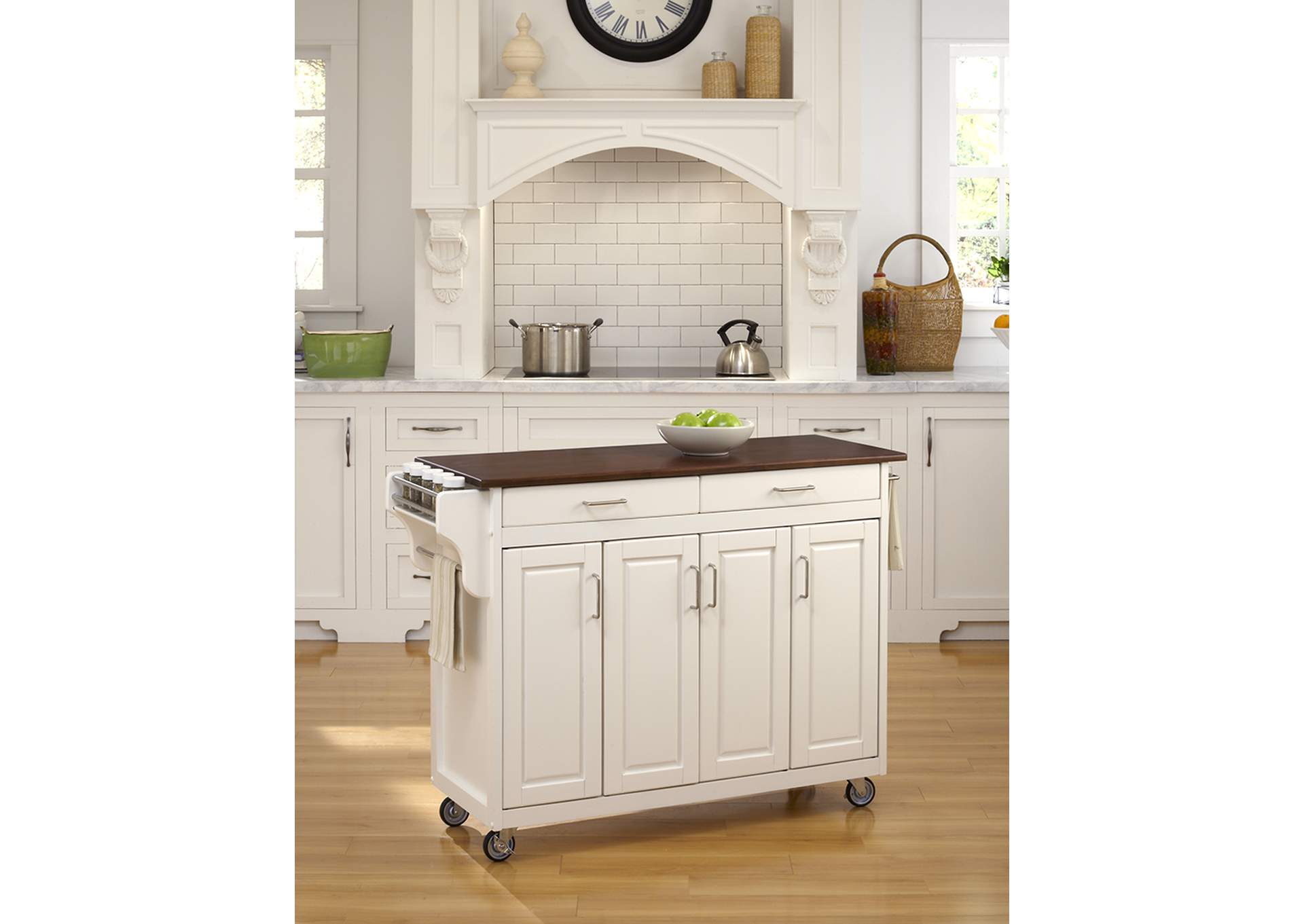 Create-A-Cart Off-White Kitchen Cart,Homestyles