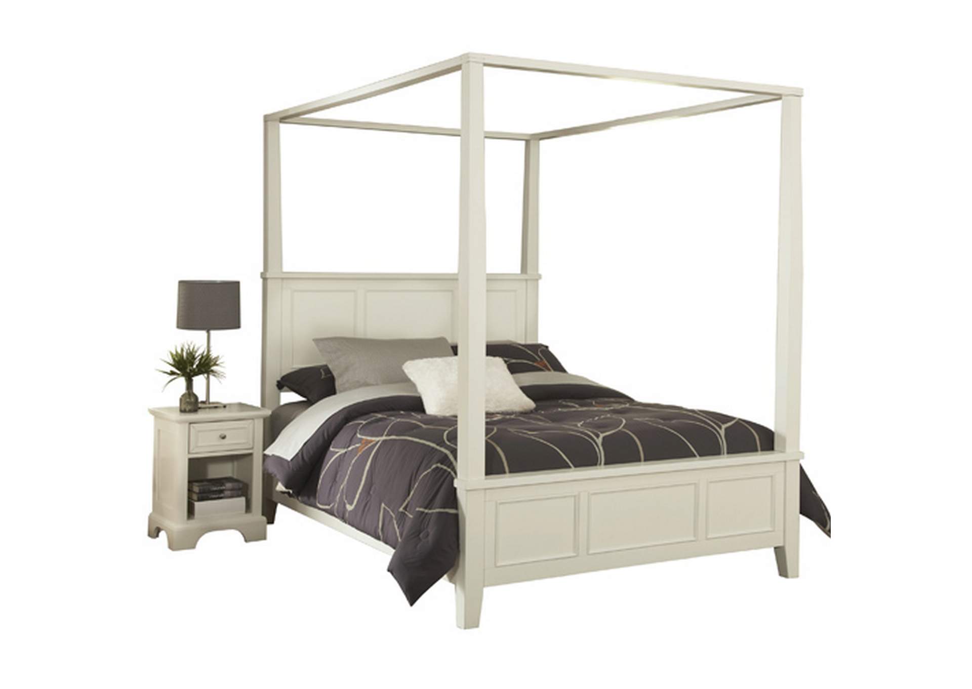 Century Off-White Queen Bed and Nightstand,Homestyles