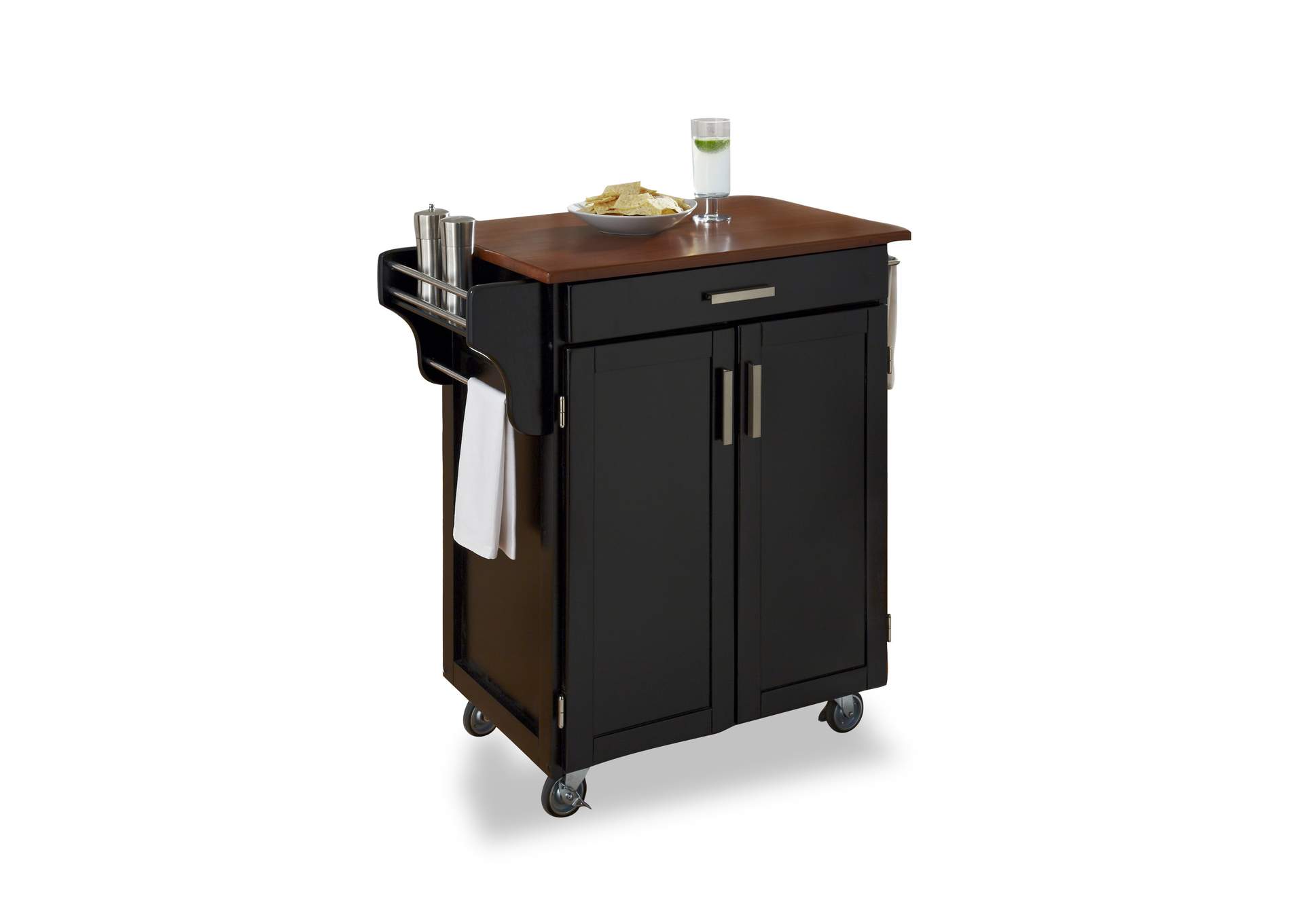 Cuisine Cart Black Kitchen Cart,Homestyles