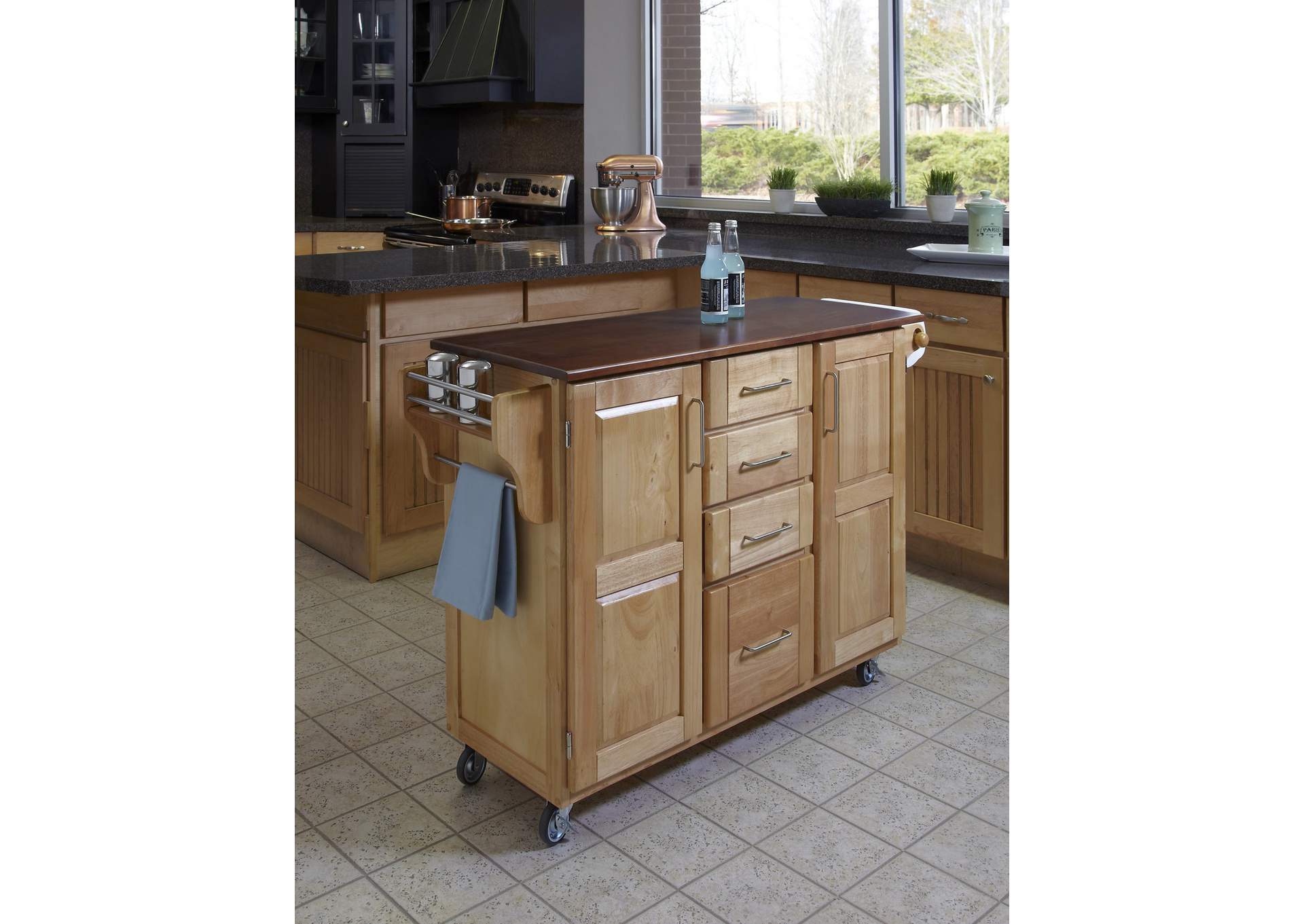 Create-A-Cart Brown Kitchen Cart,Homestyles