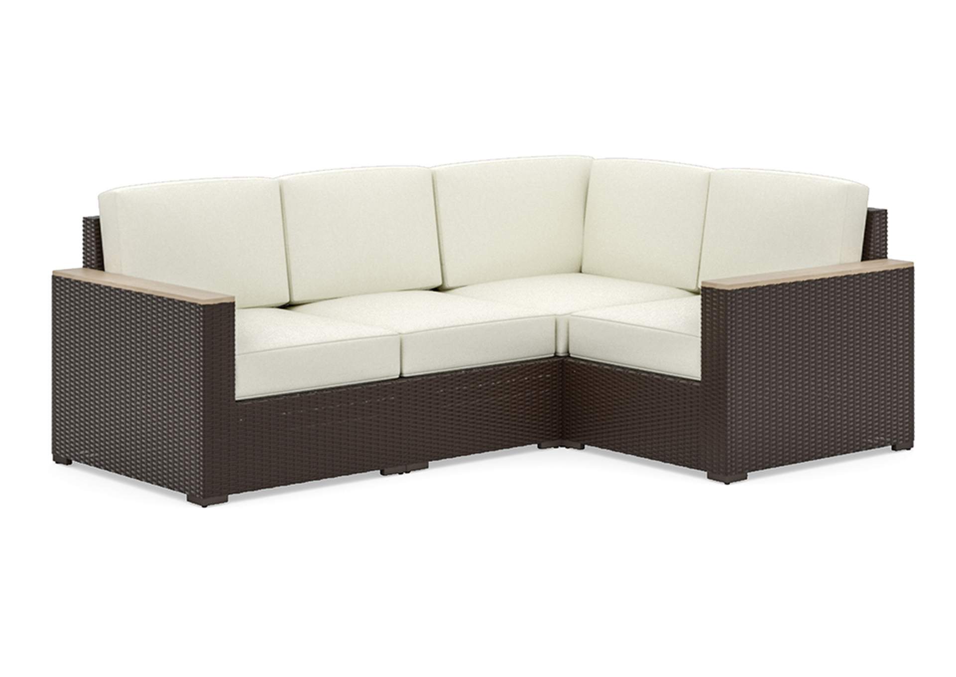 Palm Springs Brown Outdoor 4 Seat Sectional,Homestyles