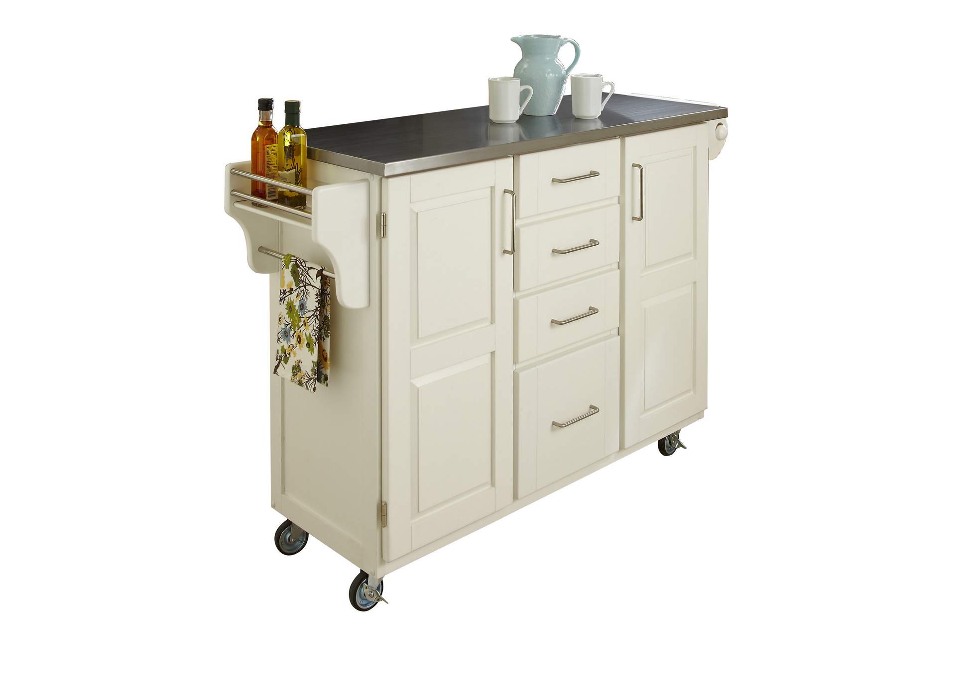 Create-A-Cart Off-White Kitchen Cart,Homestyles