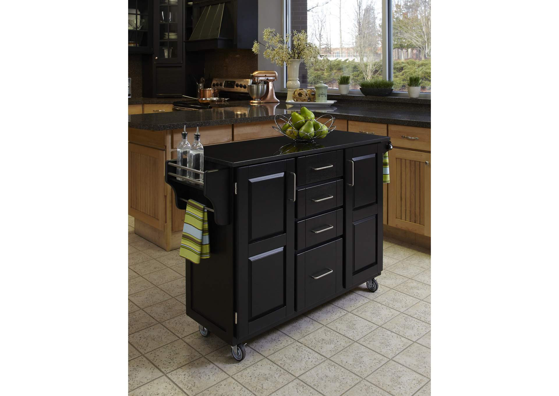 Create-A-Cart Black Kitchen Cart,Homestyles