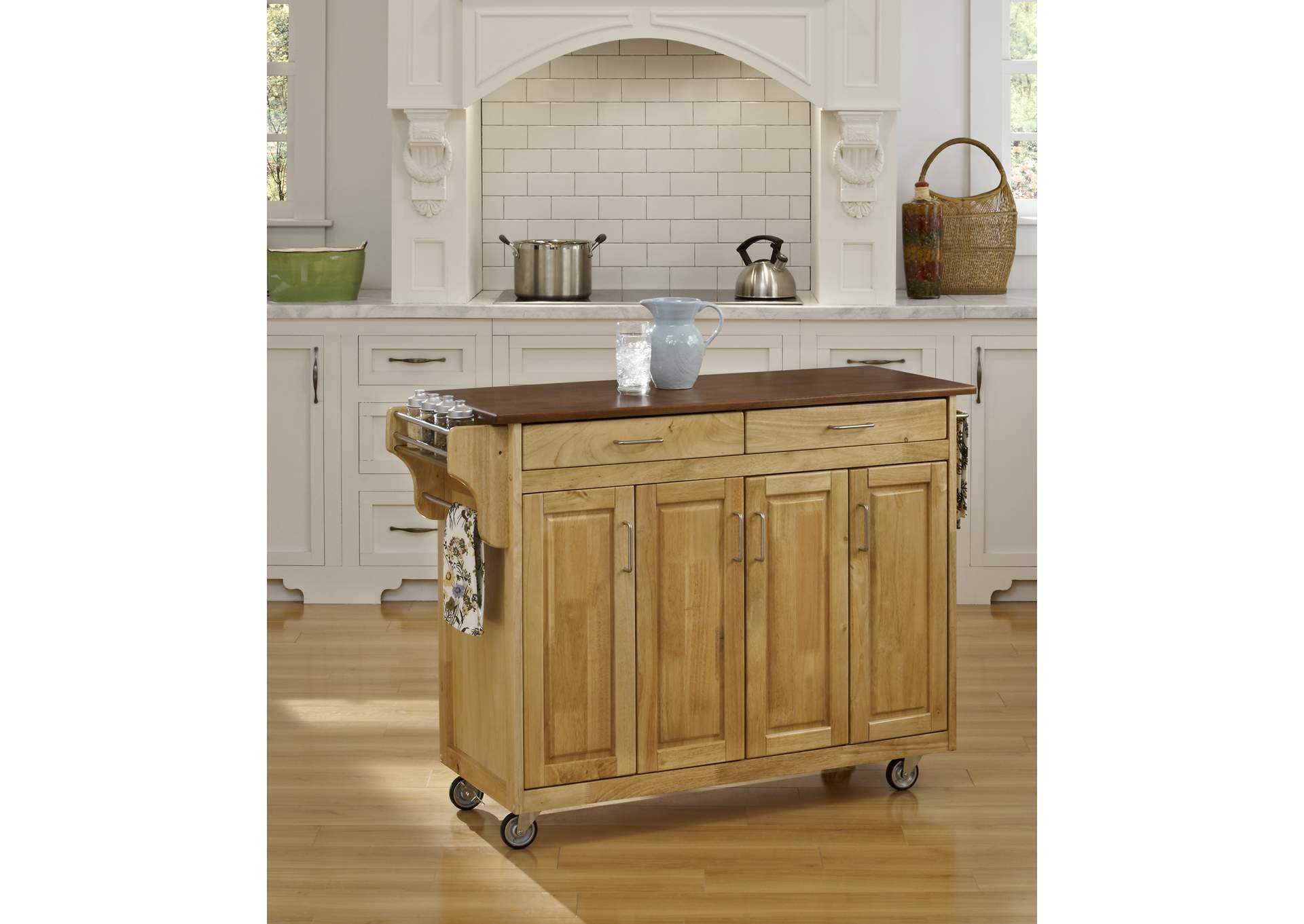 Create-A-Cart Brown Kitchen Cart,Homestyles