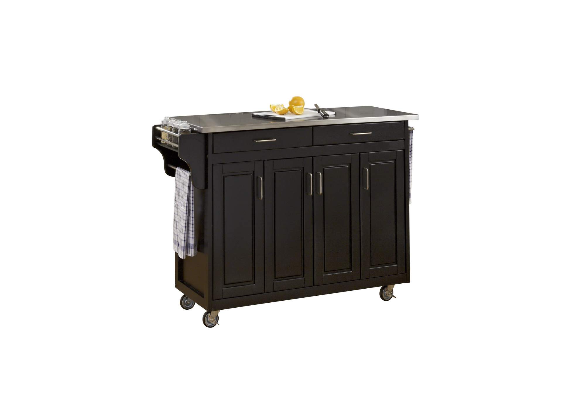 Create-A-Cart Black Kitchen Cart,Homestyles