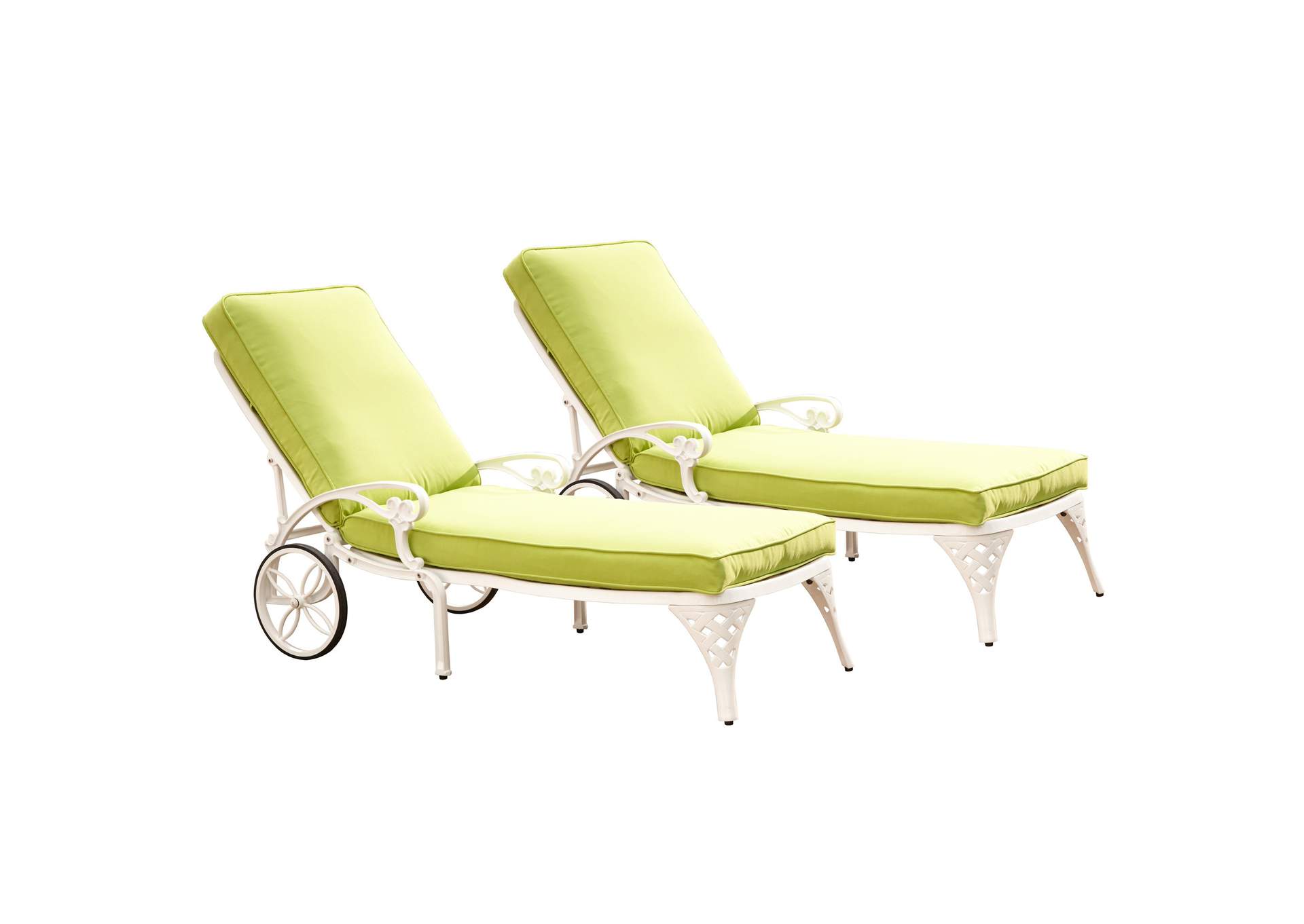 Biscayne Off-White Chaise Lounge with Cushion (Set of 2),Homestyles
