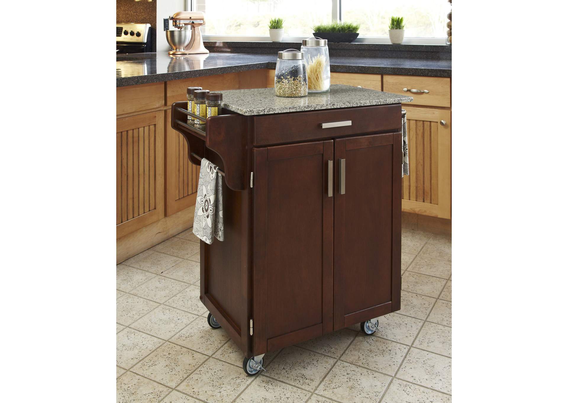 Cuisine Cart Brown Kitchen Cart,Homestyles