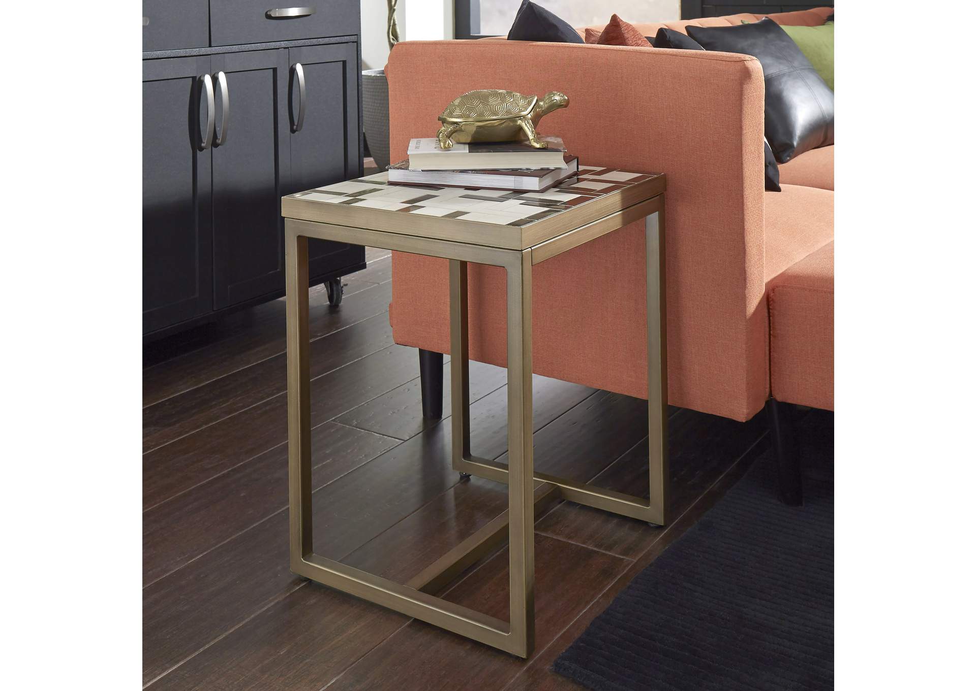 Geometric II End Table By Homestyles,Homestyles