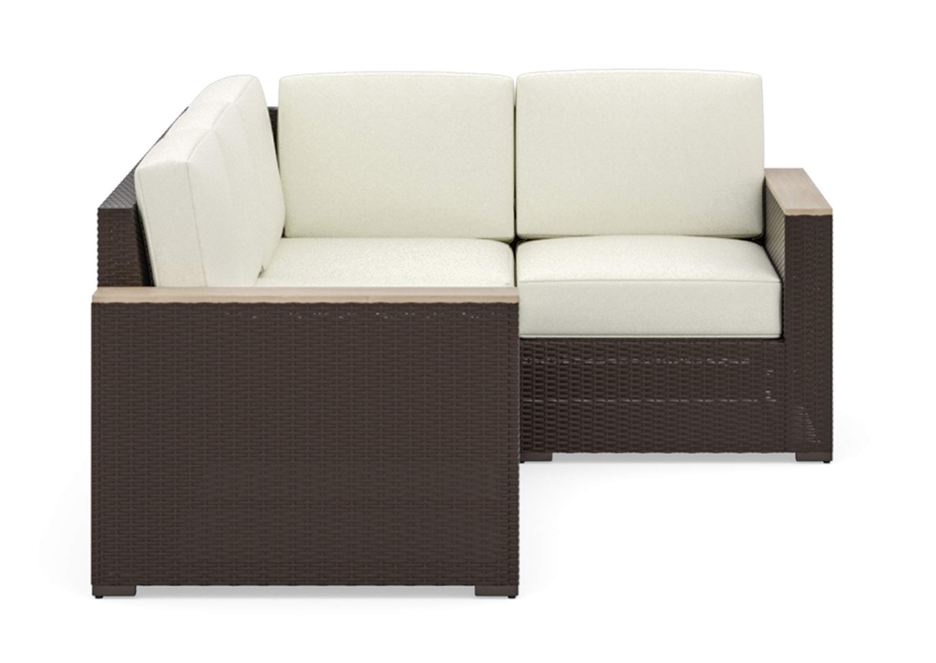 Palm Springs Brown Outdoor 4 Seat Sectional,Homestyles