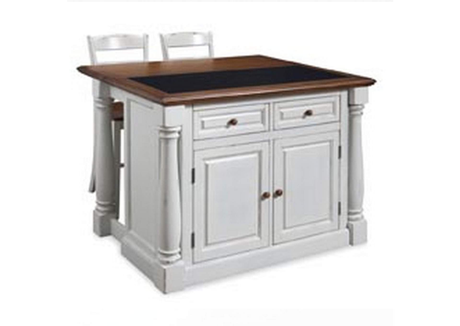 Monarch Off-White Kitchen Island Set,Homestyles