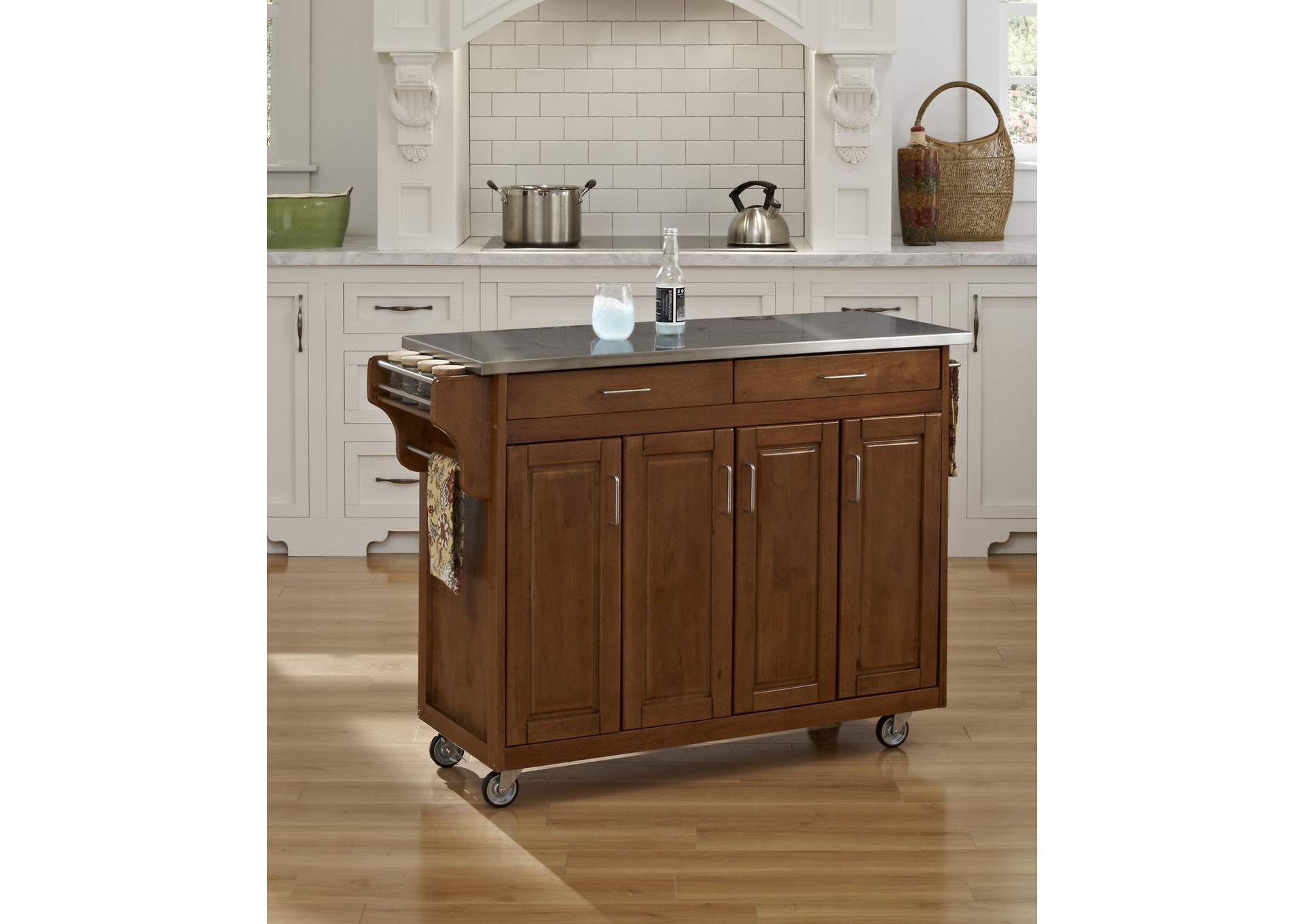 Create-A-Cart Brown Kitchen Cart,Homestyles