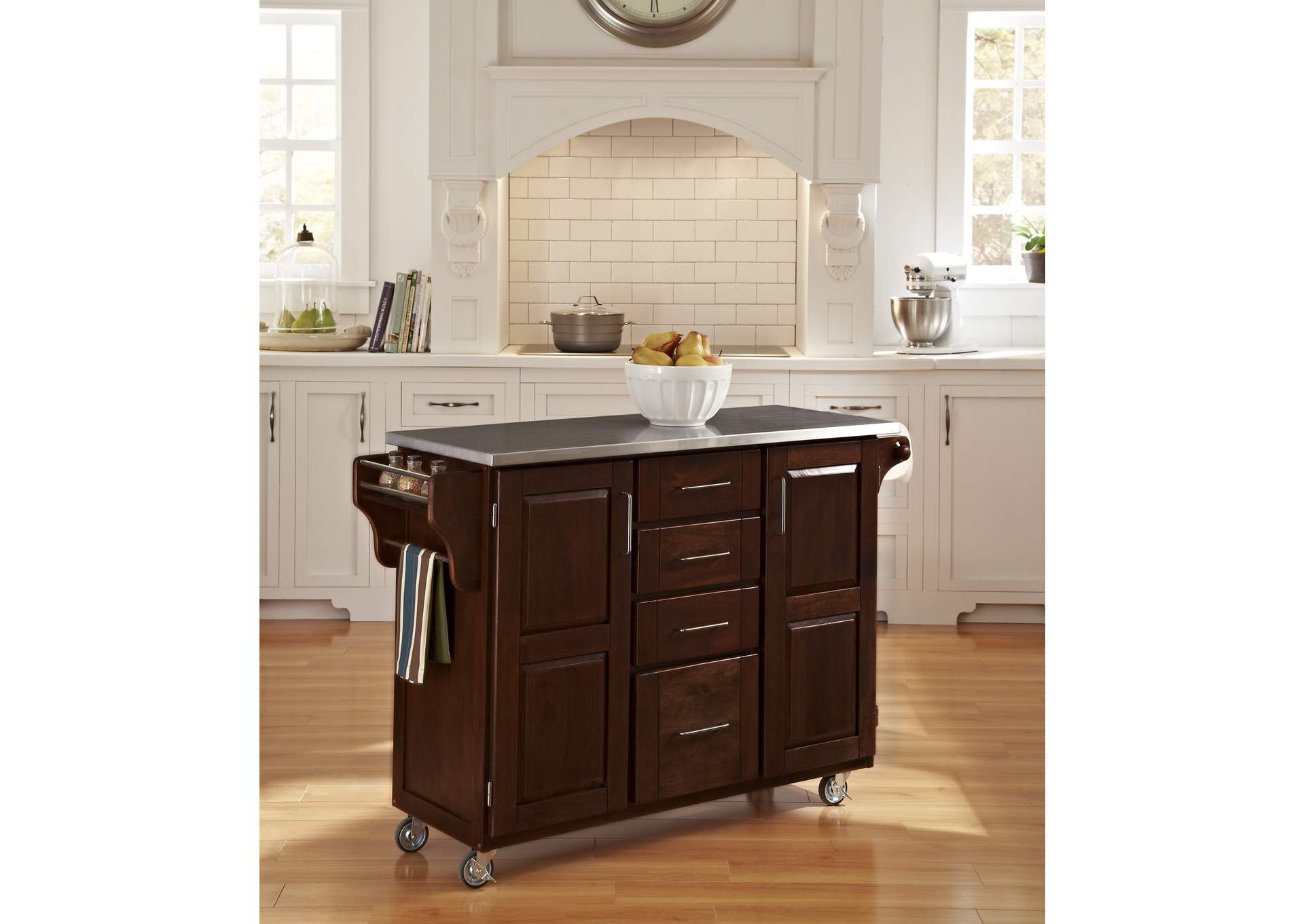 Create-A-Cart Brown Kitchen Cart,Homestyles