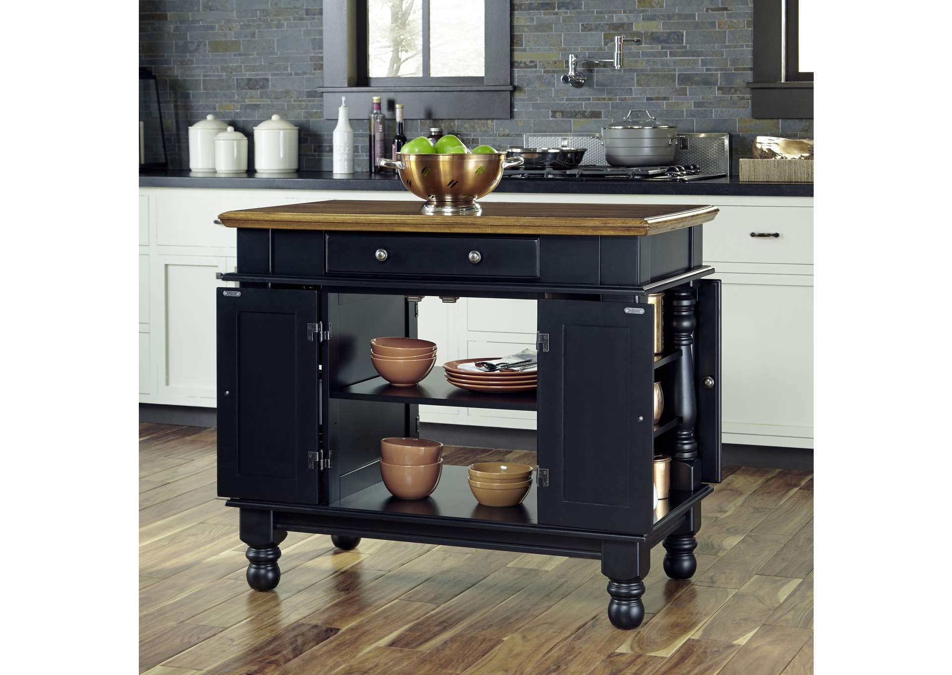 Montauk Black Kitchen Island,Homestyles