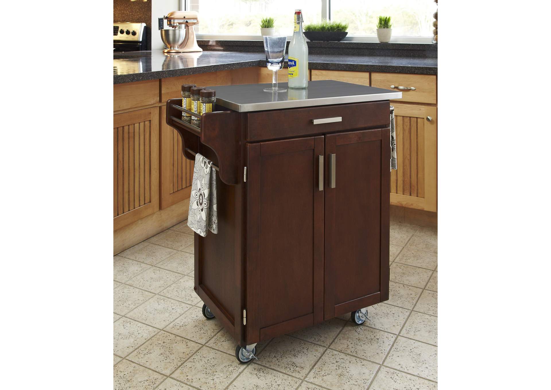 Cuisine Cart Brown Kitchen Cart,Homestyles