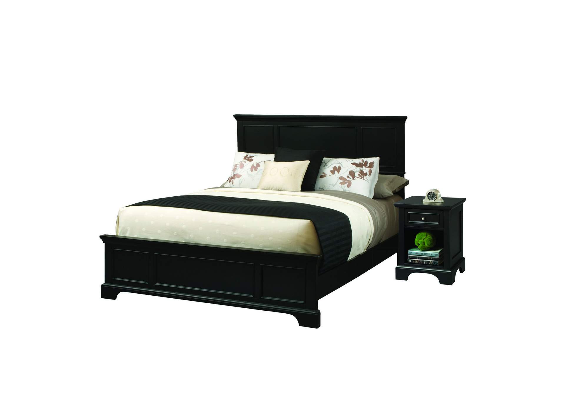 Ashford Black Queen Bed and Nightstand,Homestyles