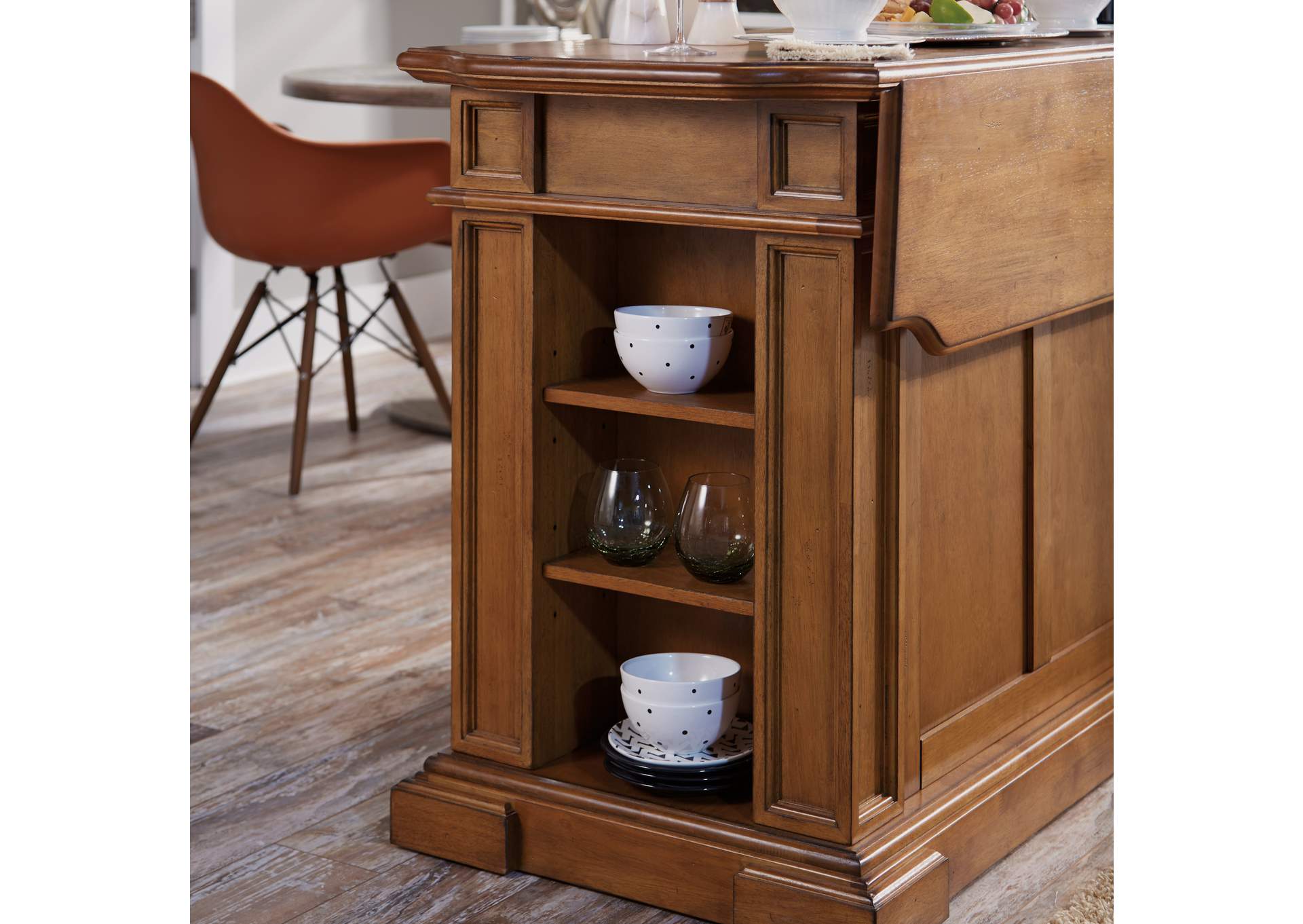 Montauk Brown Kitchen Island,Homestyles