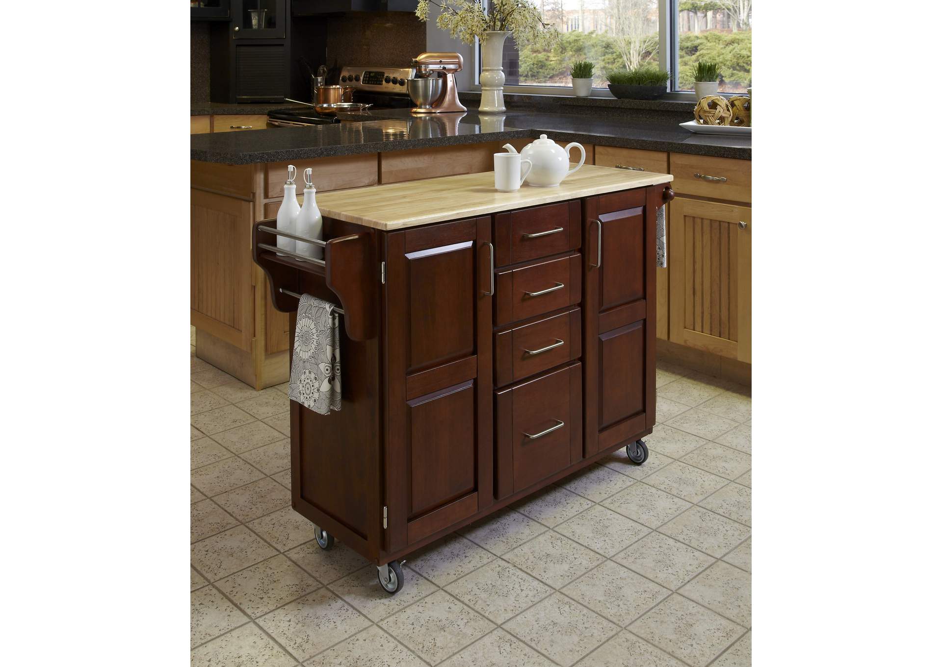 Create-A-Cart Brown Kitchen Cart,Homestyles