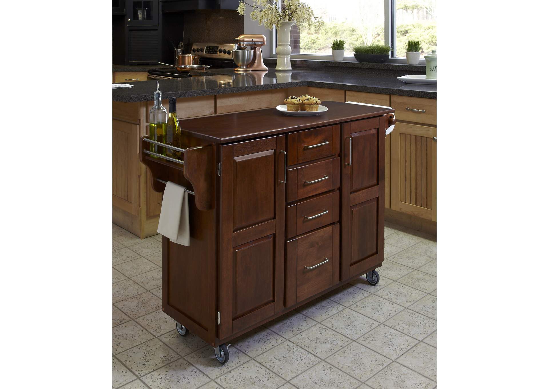 Create-A-Cart Brown Kitchen Cart,Homestyles