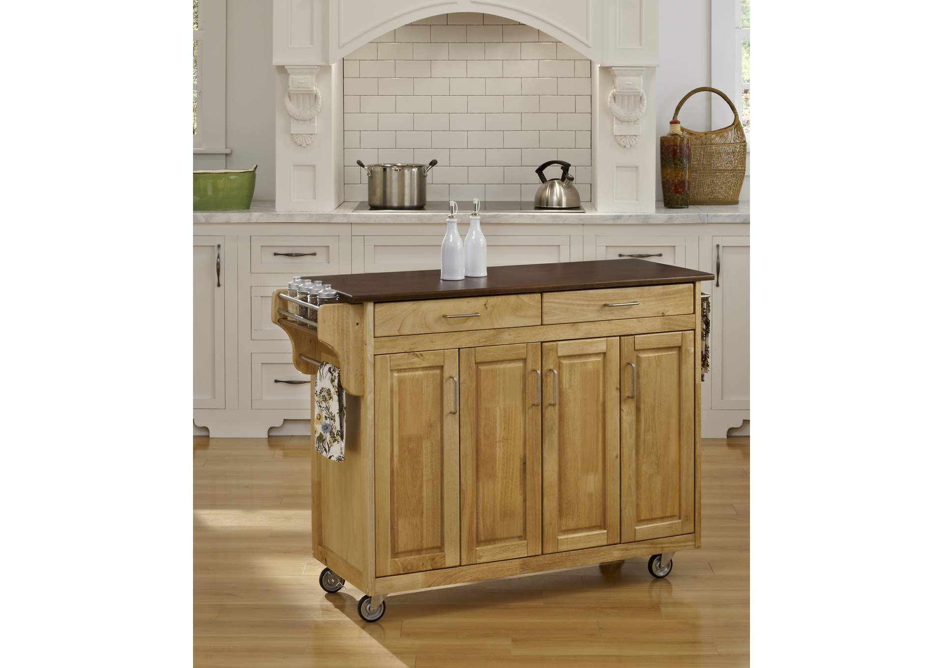 Create-A-Cart Brown Kitchen Cart,Homestyles