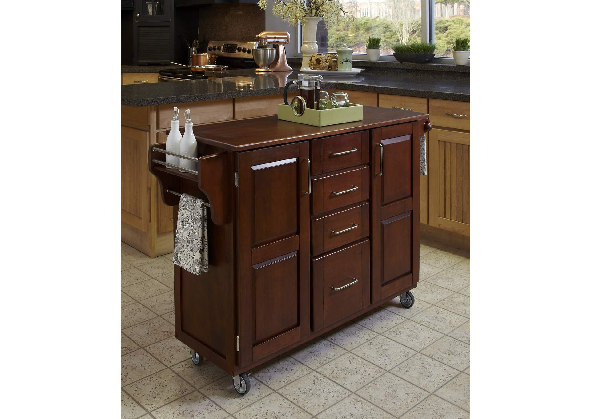 Create-A-Cart Brown Kitchen Cart,Homestyles