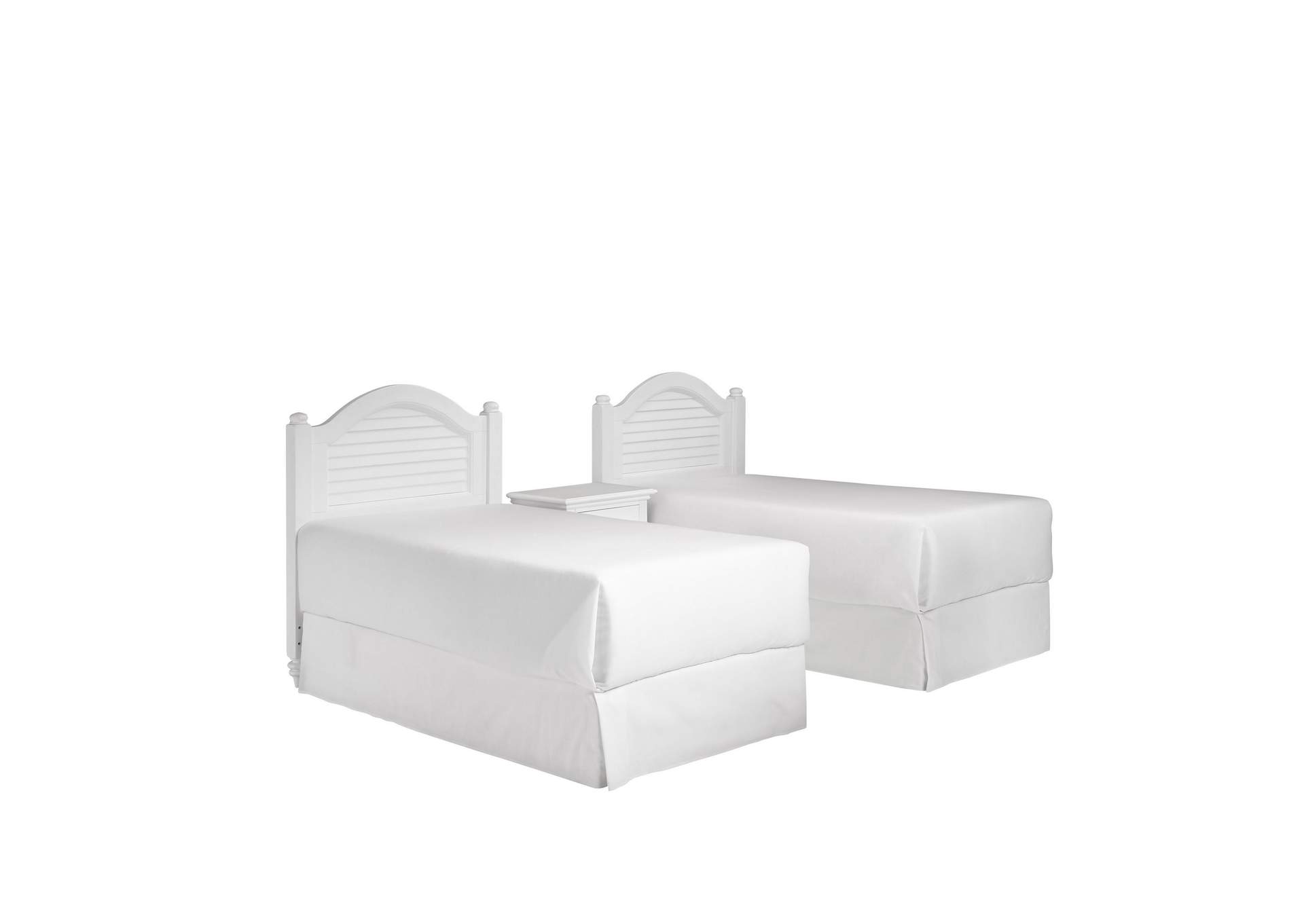 Penelope Off-White Two Twin Headboards and Nightstand,Homestyles