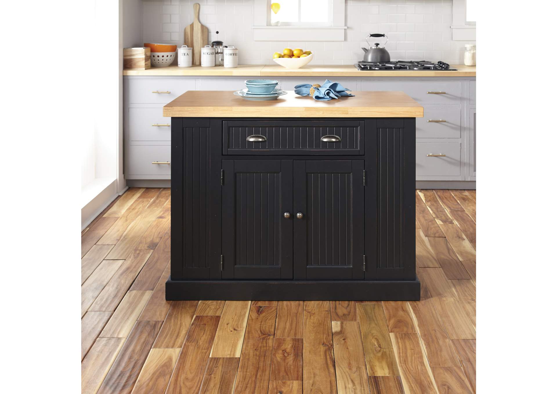 Hartford Black Kitchen Island,Homestyles