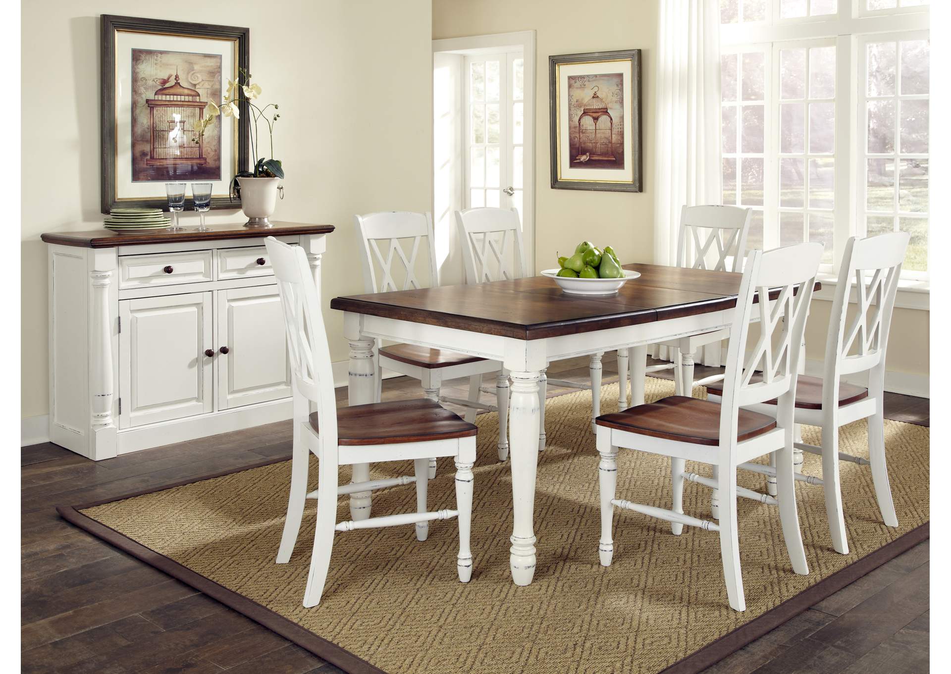 Monarch Off-White 7 Piece Dining Set,Homestyles