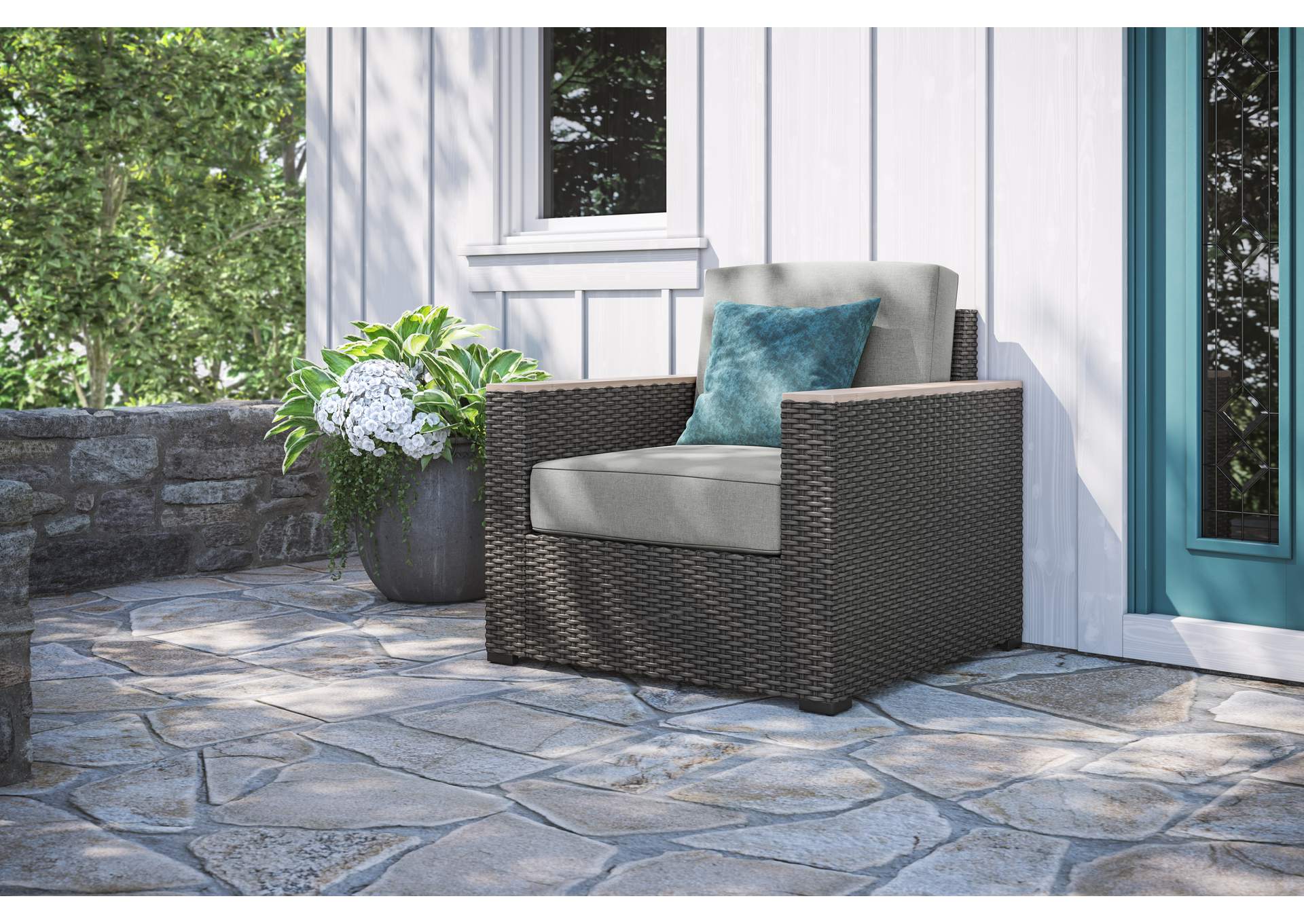 Boca Raton Brown Outdoor Arm Chair,Homestyles