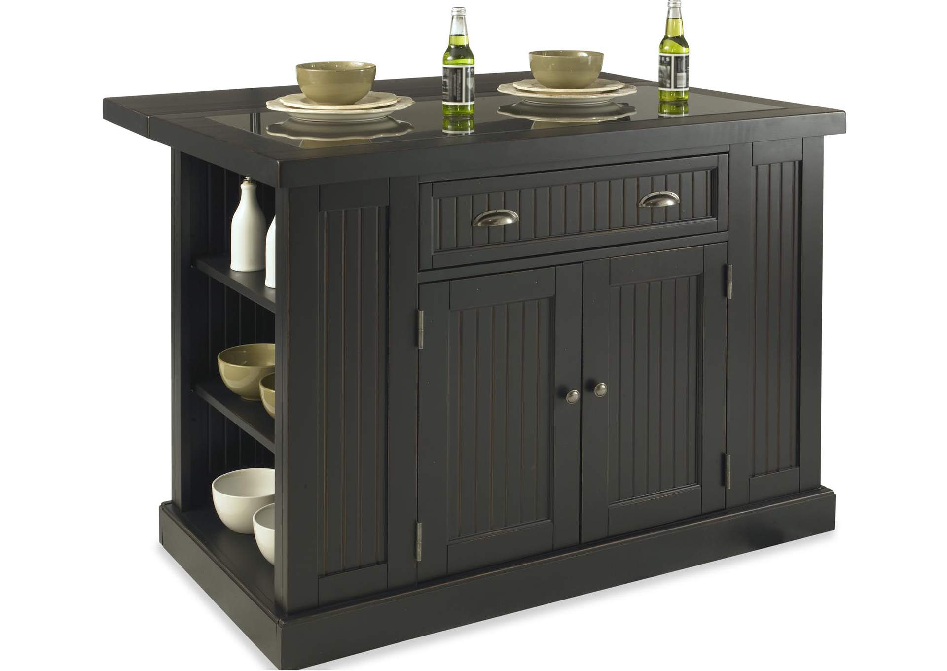 Hartford Black Kitchen Island,Homestyles