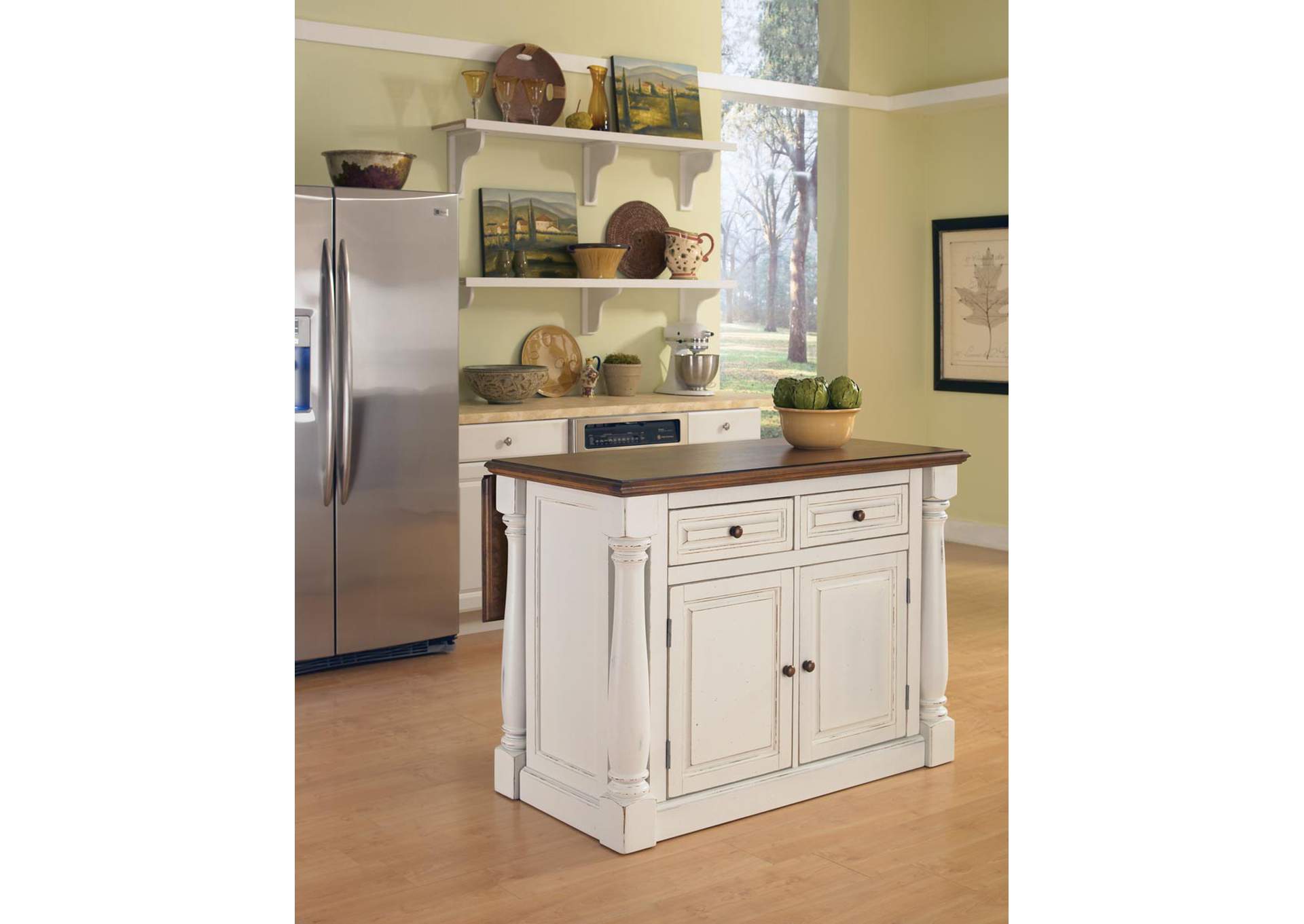 Monarch Off-White Kitchen Island,Homestyles