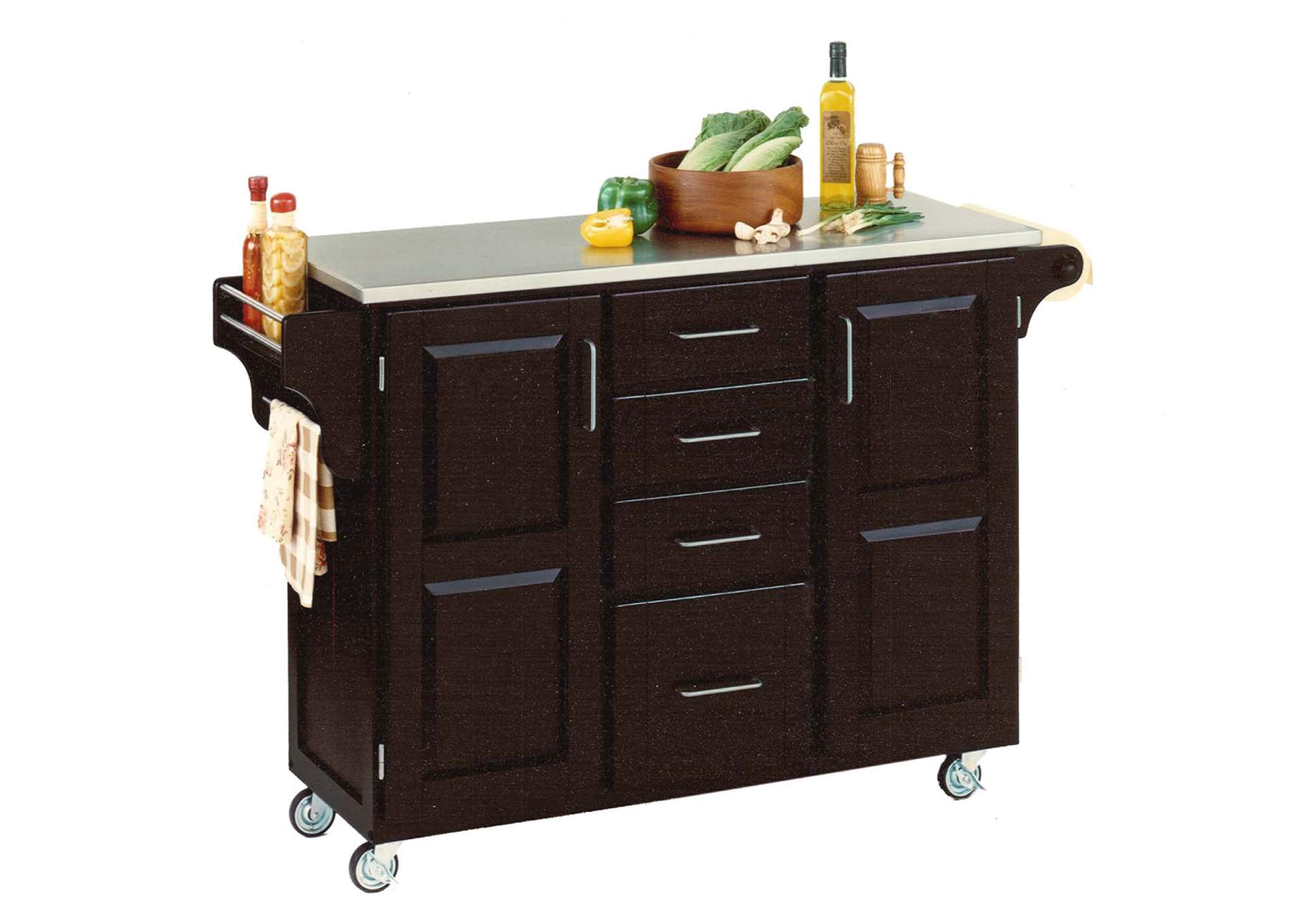 Create-A-Cart Black Kitchen Cart,Homestyles