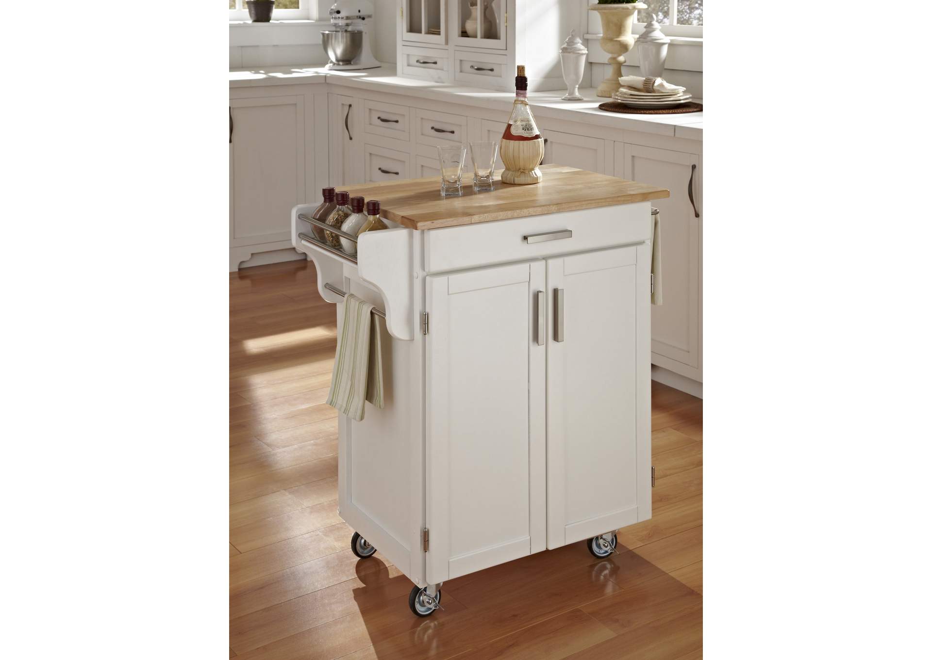 Cuisine Cart Off-White Kitchen Cart,Homestyles