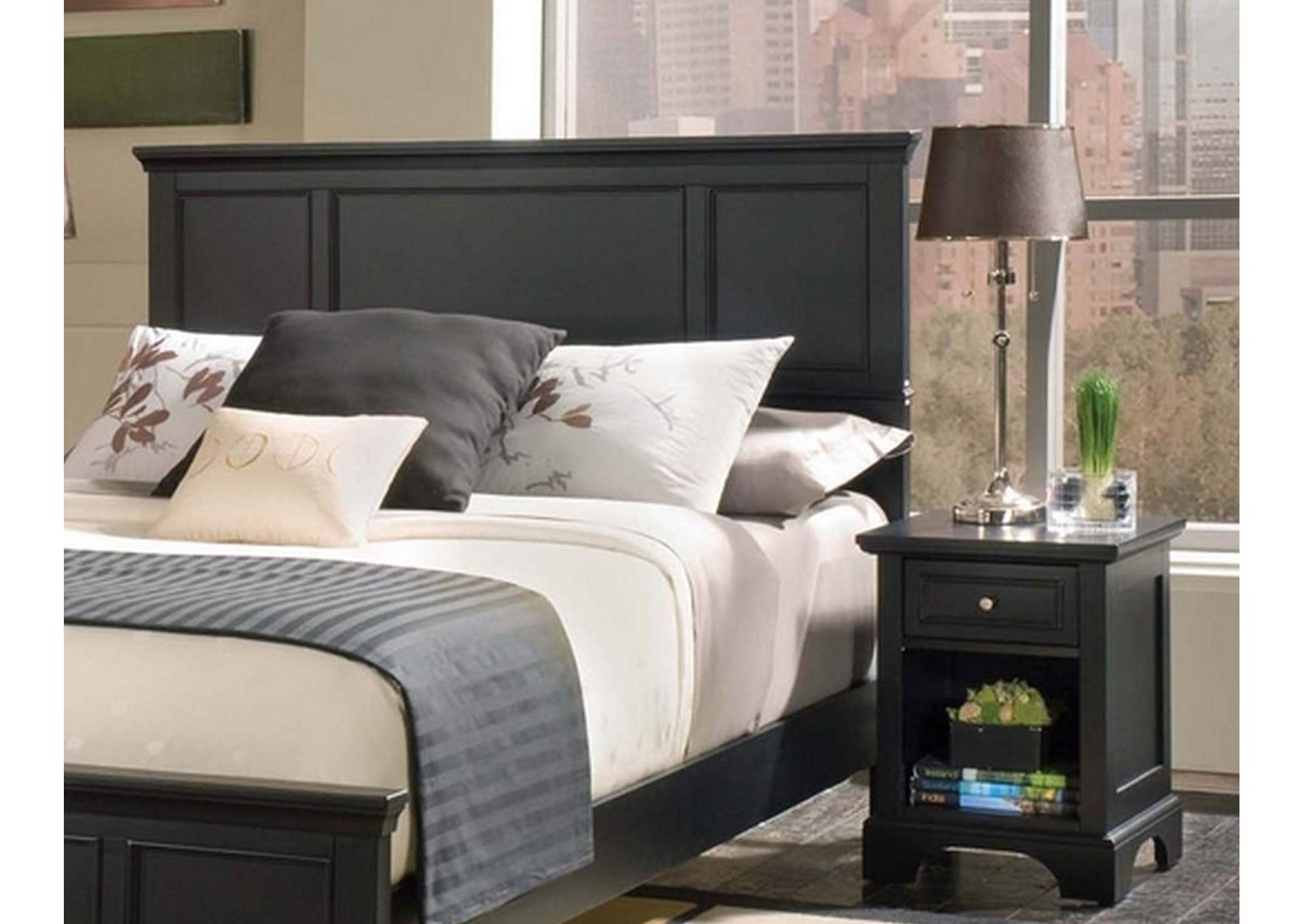 Ashford Black King Headboard and Nightstand,Homestyles