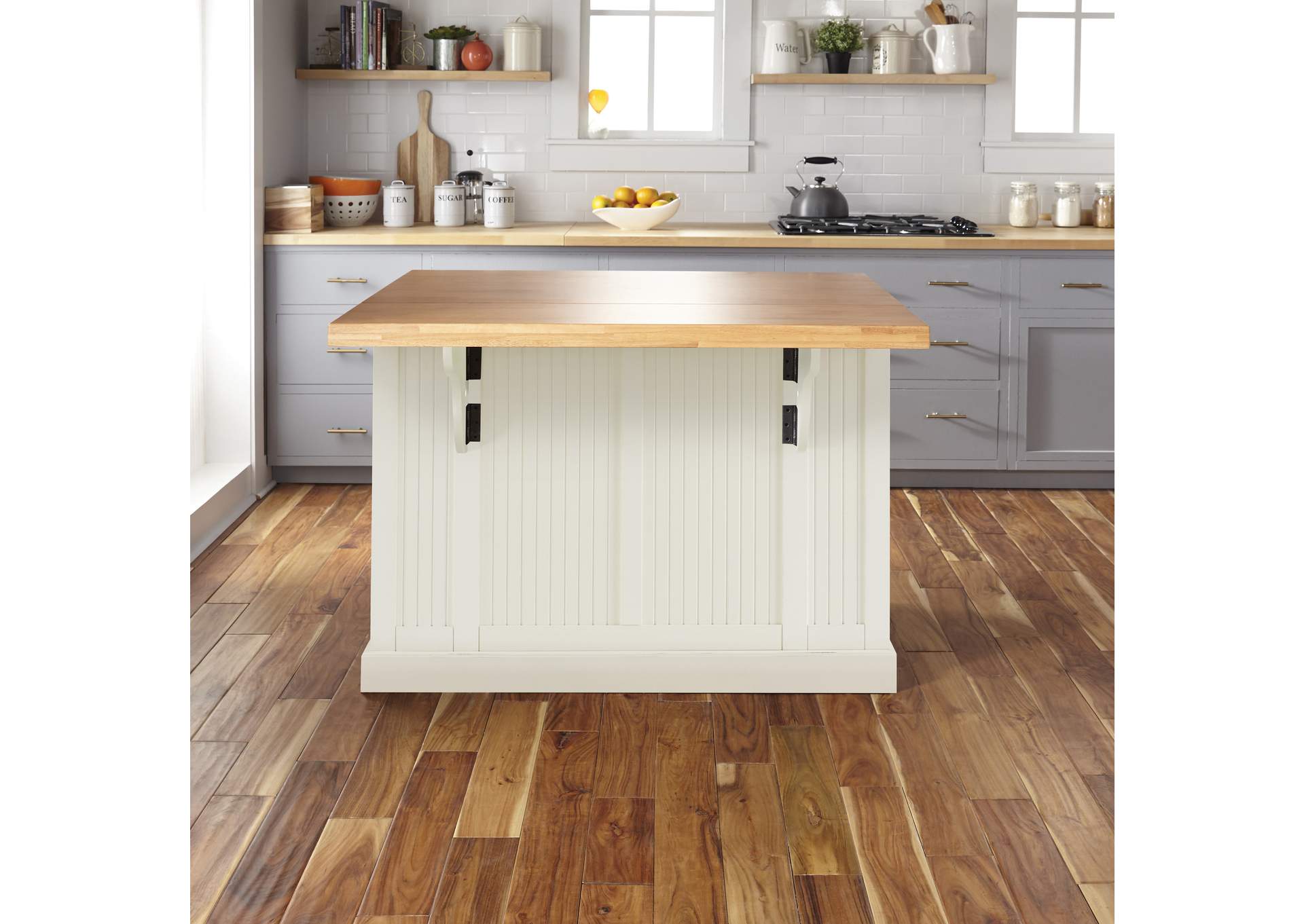 Hartford Off-White Kitchen Island,Homestyles