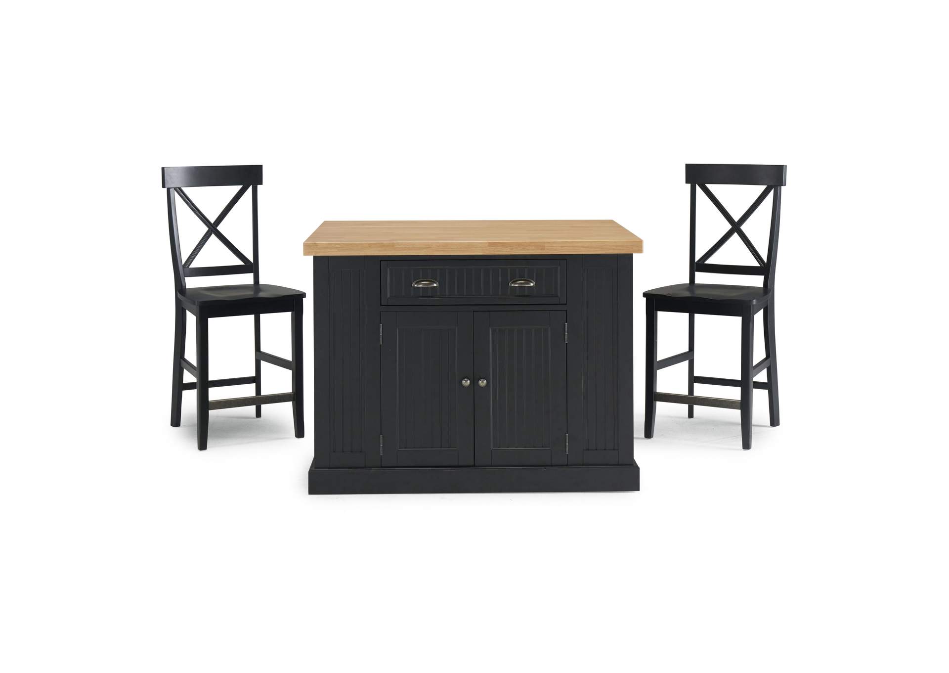 Hartford Black 3 Piece Kitchen Island Set,Homestyles