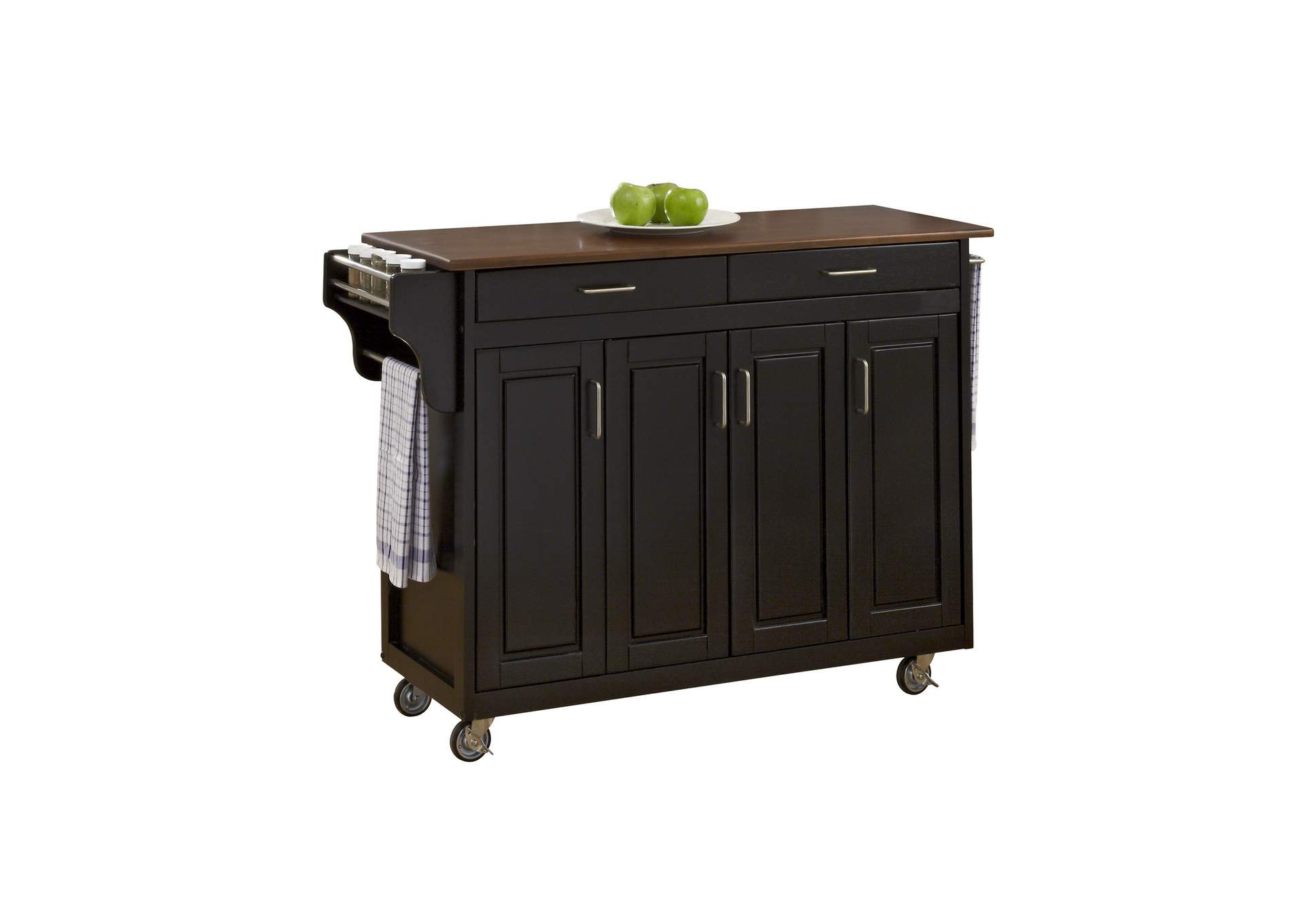 Create-A-Cart Black Kitchen Cart,Homestyles