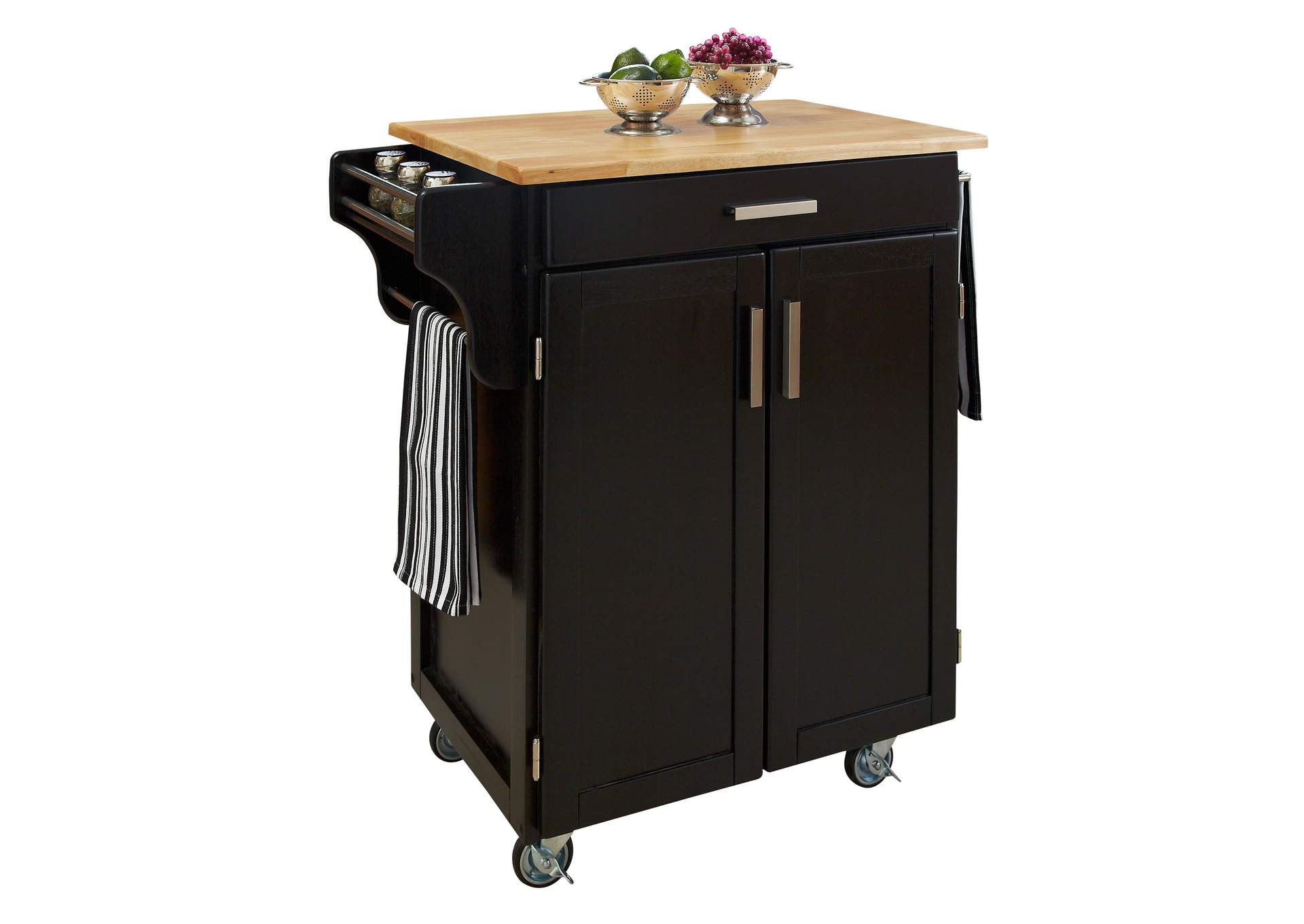 Cuisine Cart Black Kitchen Cart,Homestyles