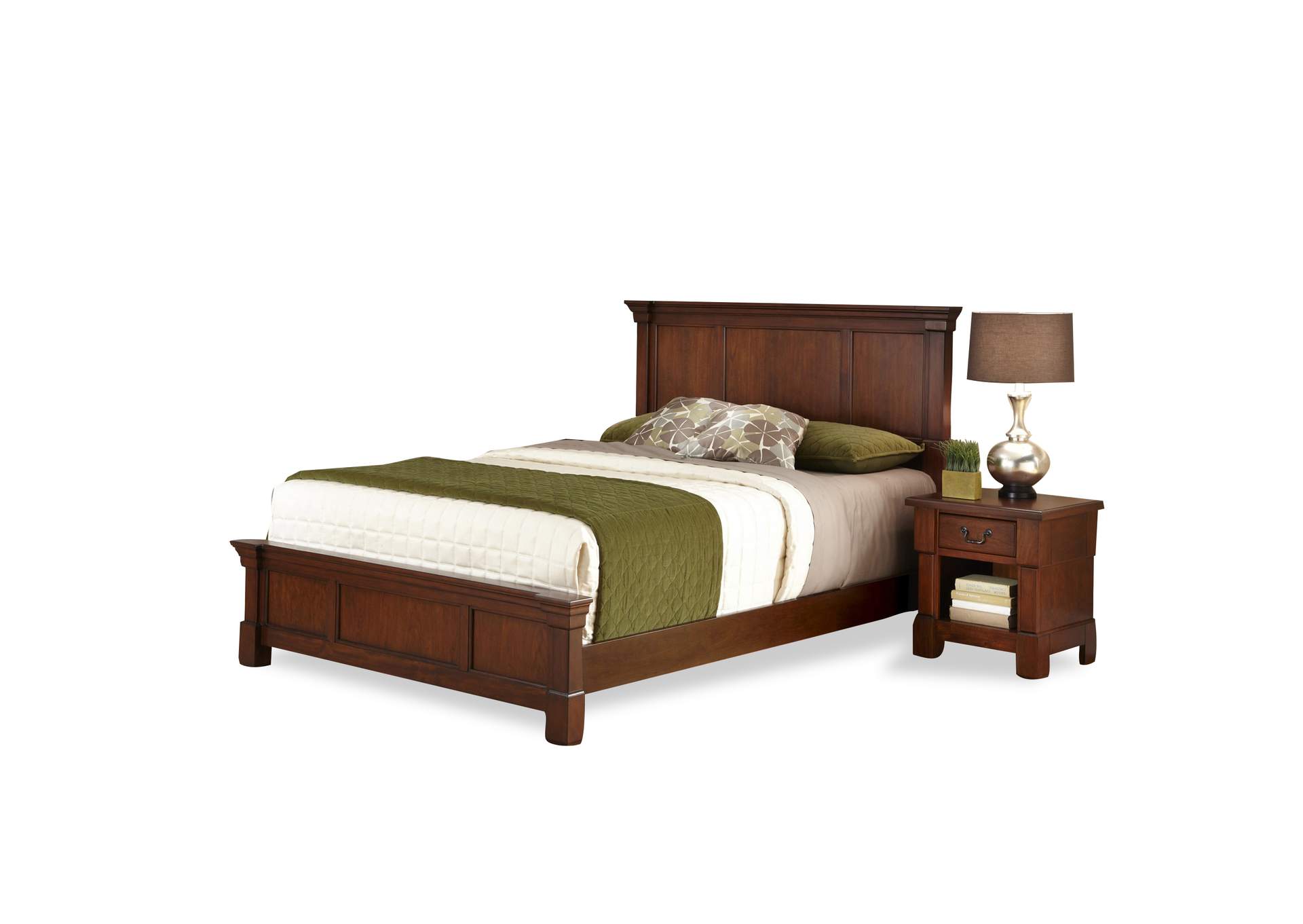 Aspen Brown Queen Bed and Nightstand,Homestyles