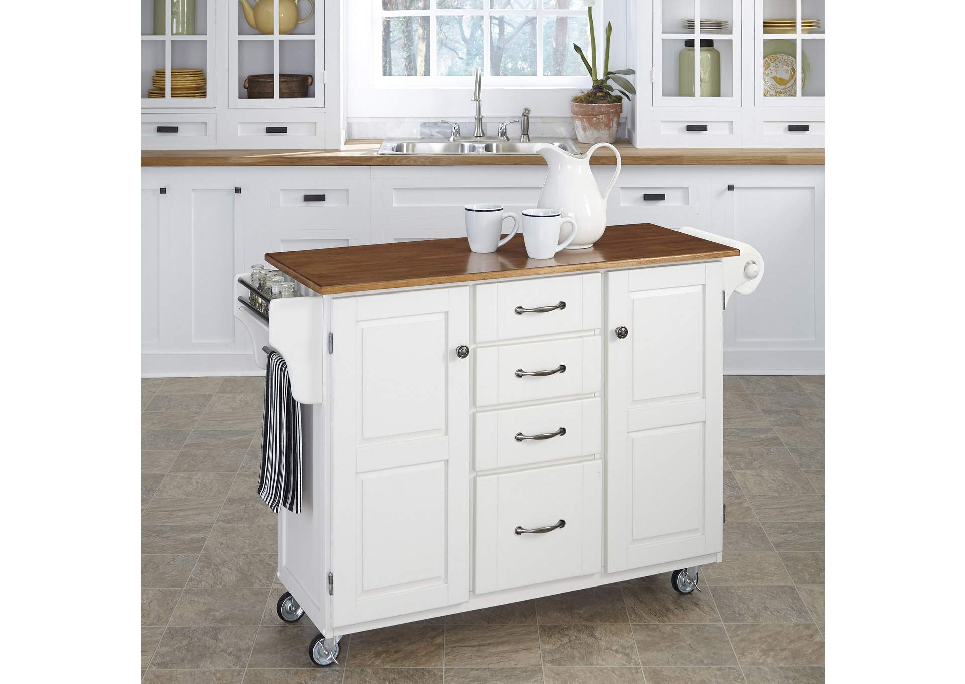 Create-A-Cart Off-White Kitchen Cart,Homestyles