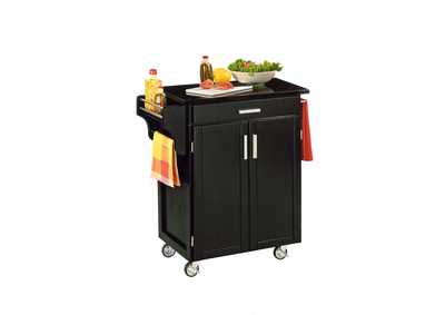 Image for Cuisine Cart Black Kitchen Cart