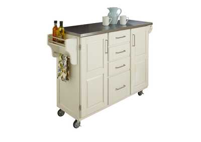 Image for Create-A-Cart Off-White Kitchen Cart