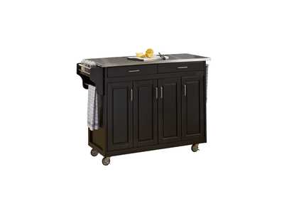 Image for Create-A-Cart Black Kitchen Cart