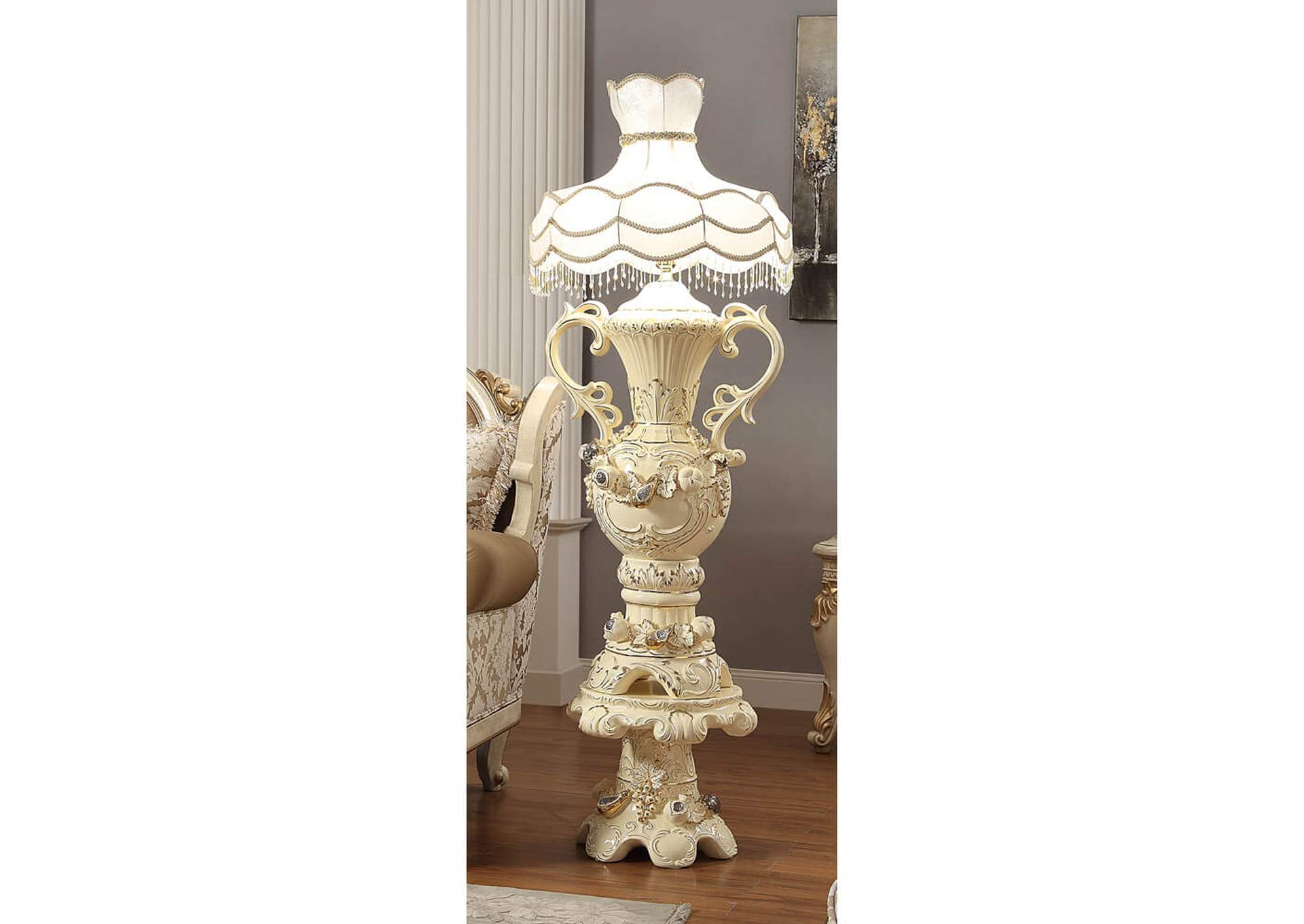 Antique White & Gold 40" Lamp,Homey Design
