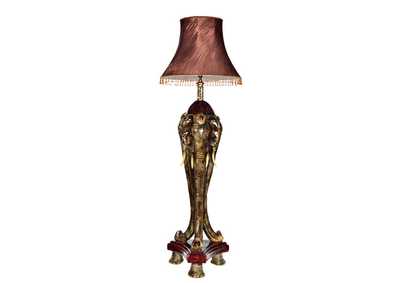 Dark Red Mahogany & Ivory Lamp