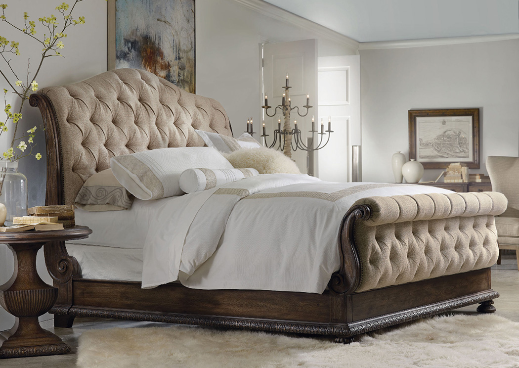 Rhapsody King Tufted Bed w/Dresser and Mirror,Hooker Furniture