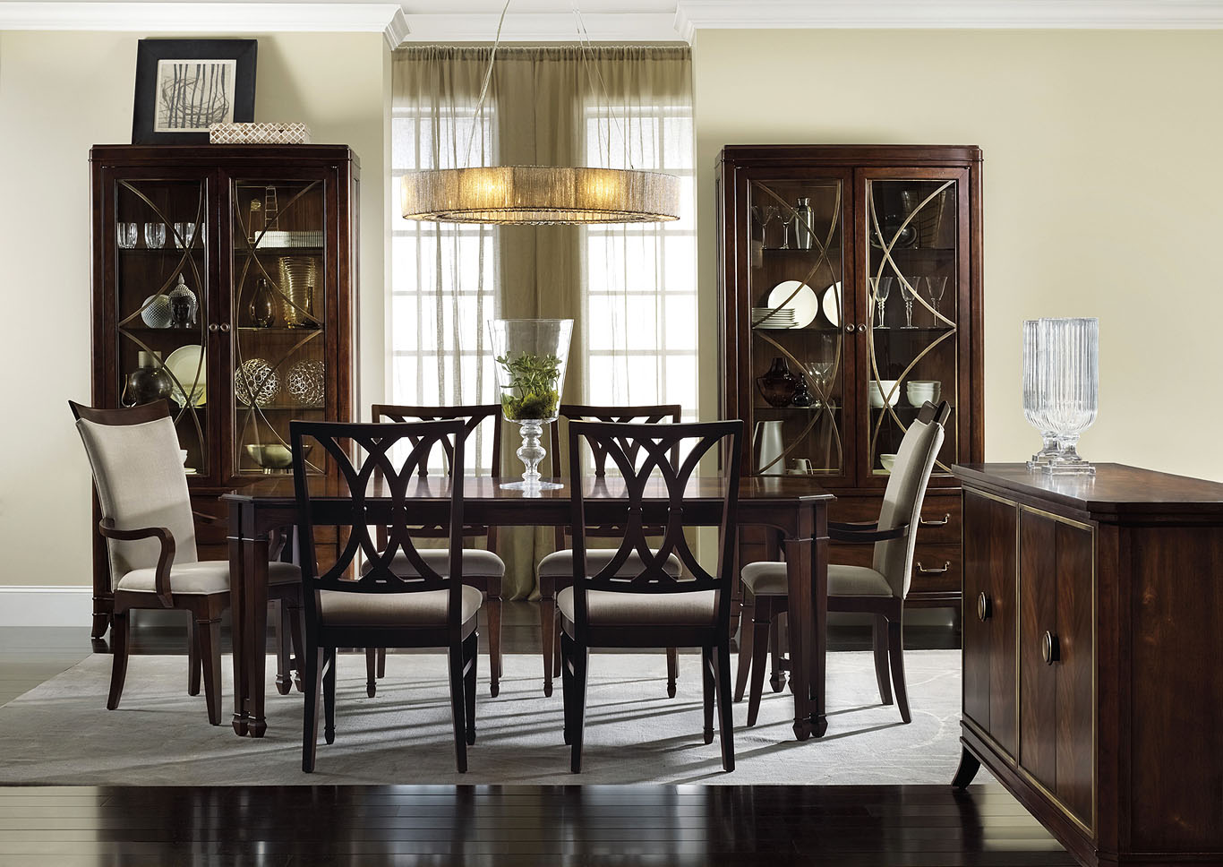Palisade Rectangle Dining Table w/4 Splatback Side Chairs,Hooker Furniture