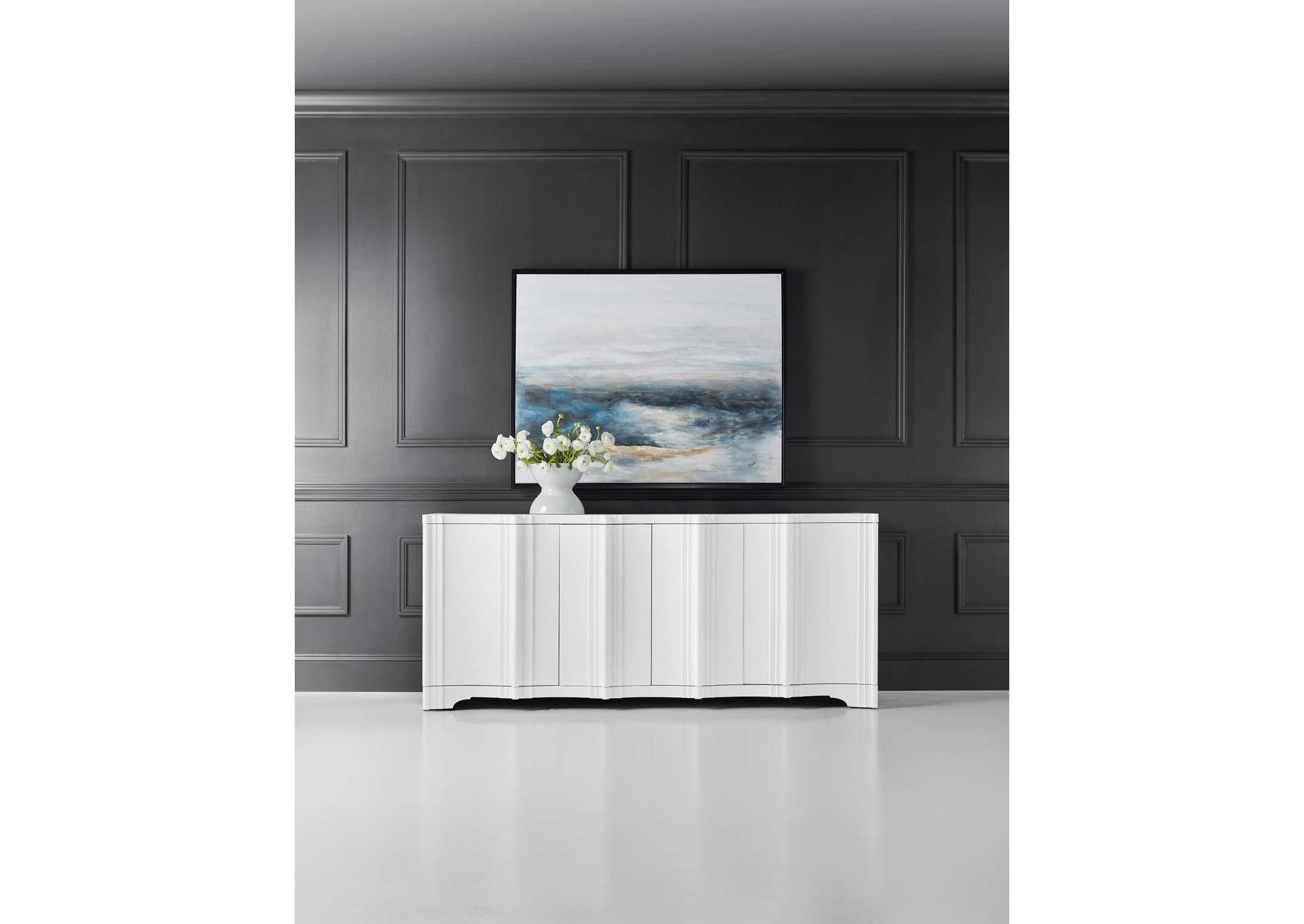 Melange Corinth Four Door Entertainment Console,Hooker Furniture